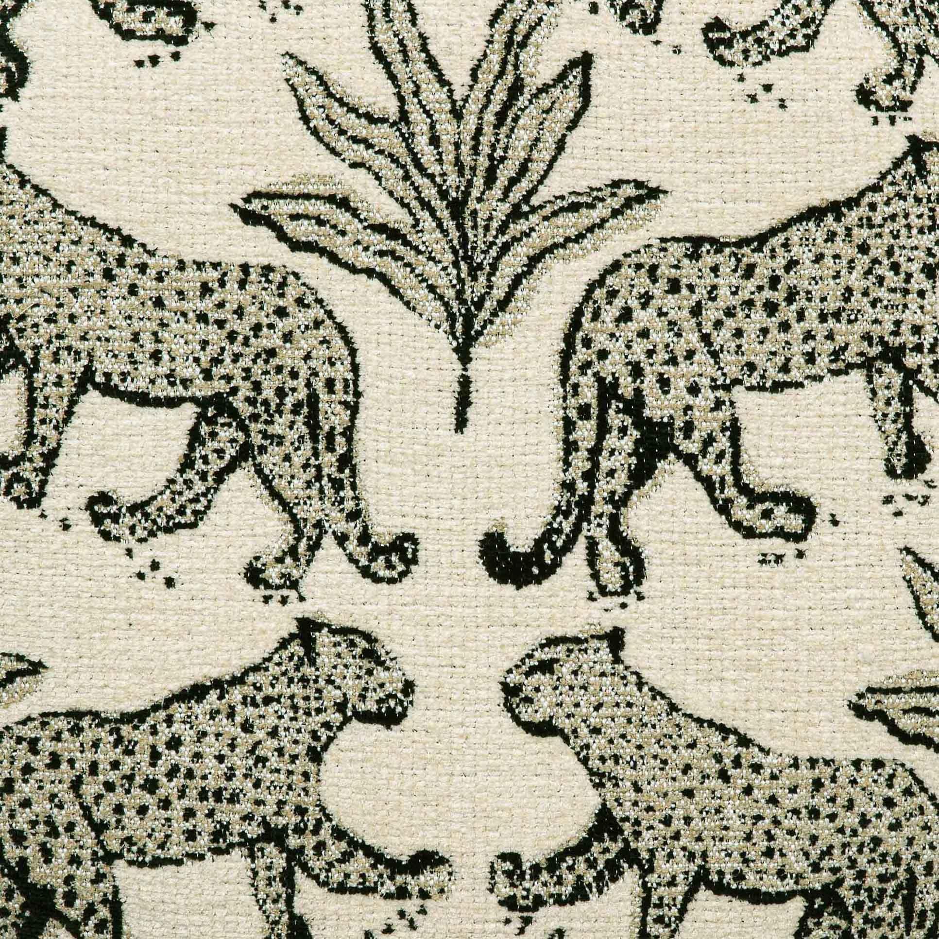 Raji Cream Leopard Jacquard Ottoman