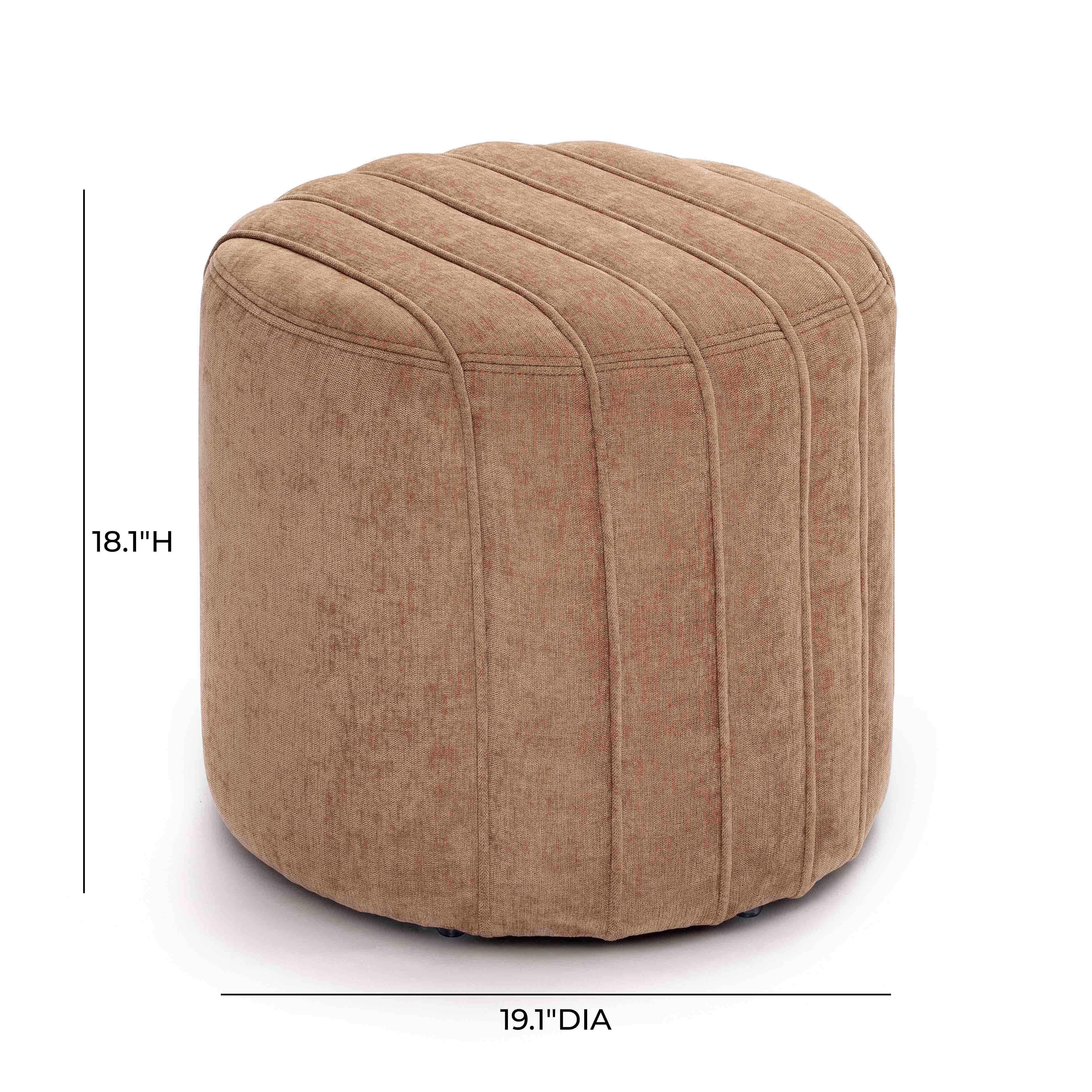 Pouch Rust Chenille Ottoman