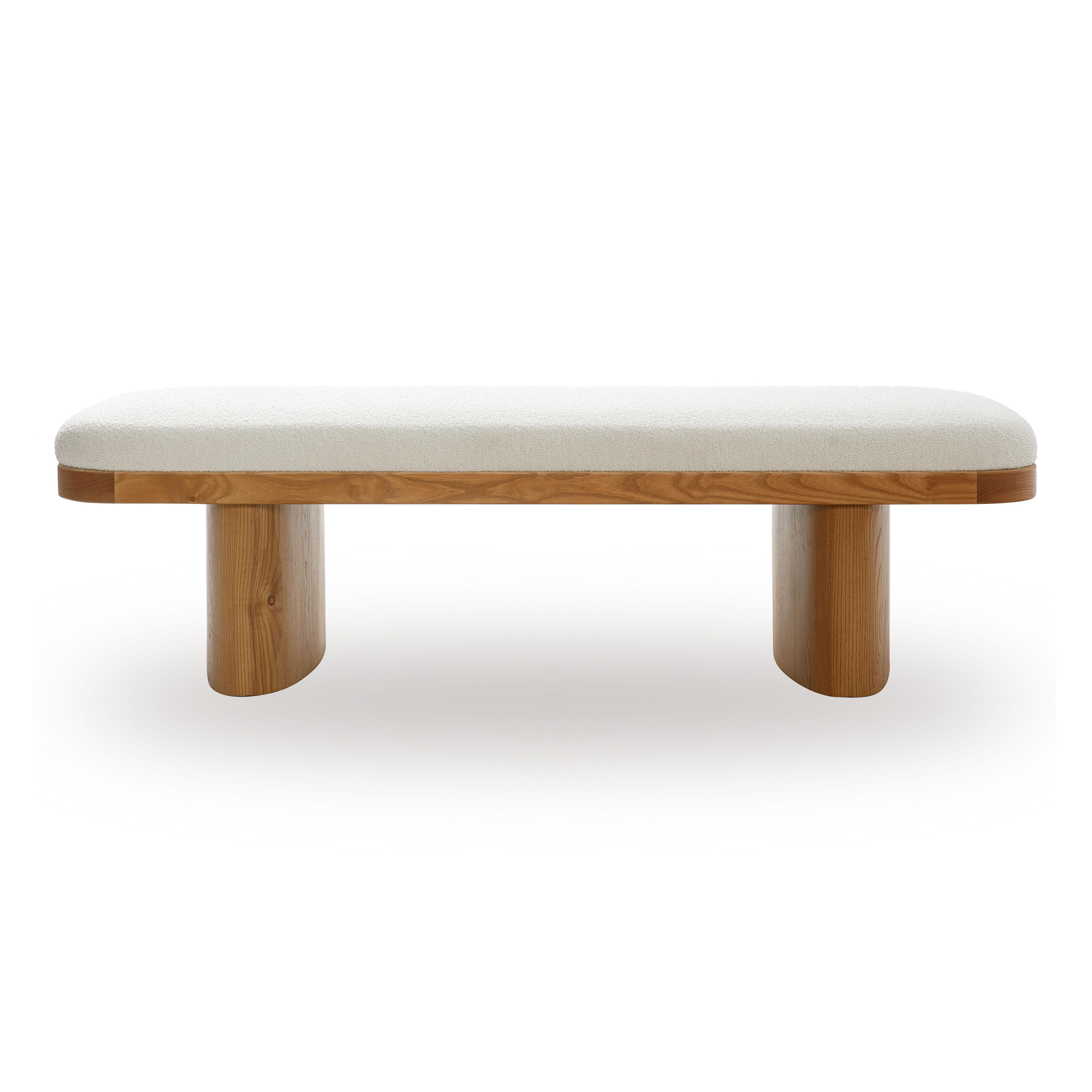 Ollie White Performance Boucle Large Bench