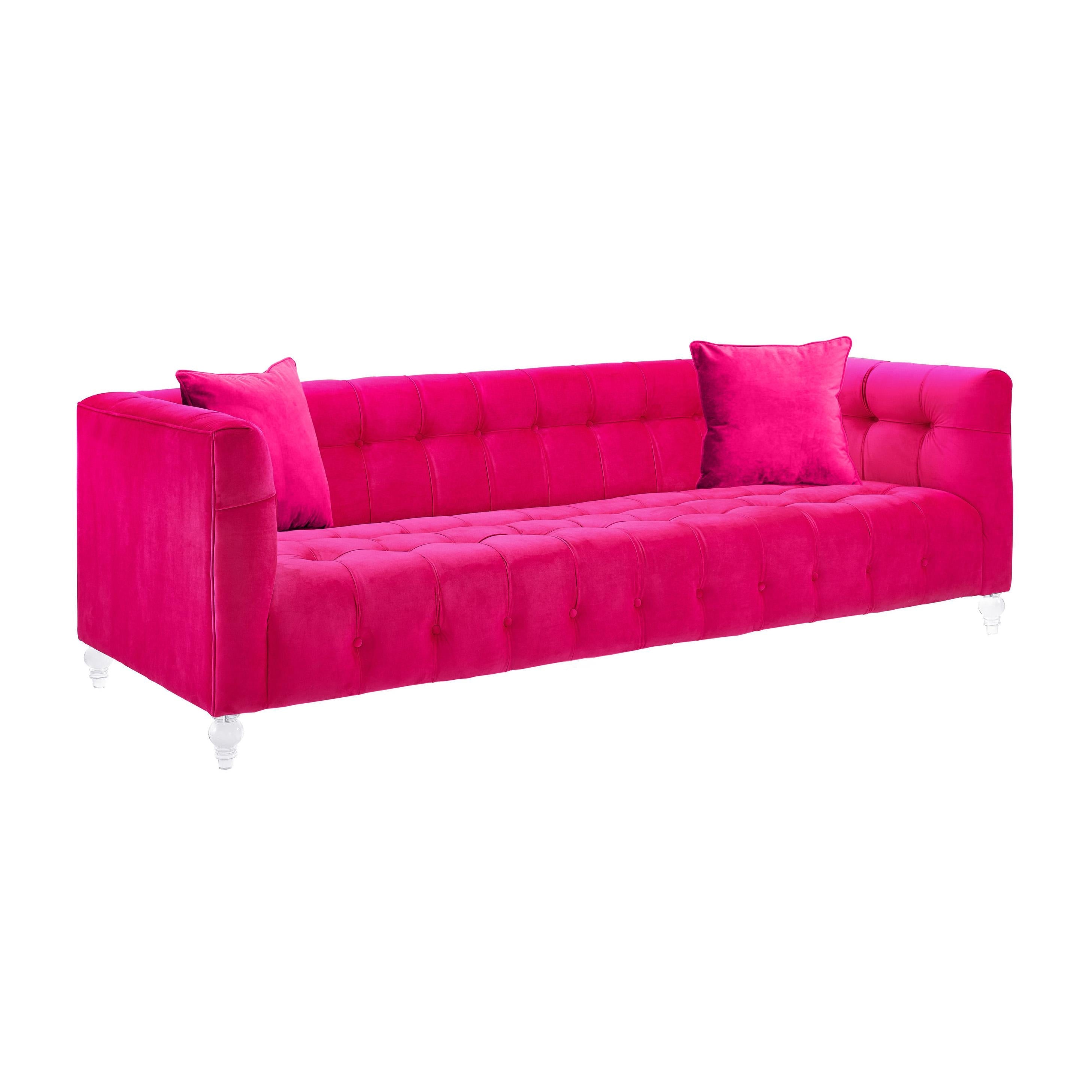 Bea Hot Pink Velvet Sofa - UK