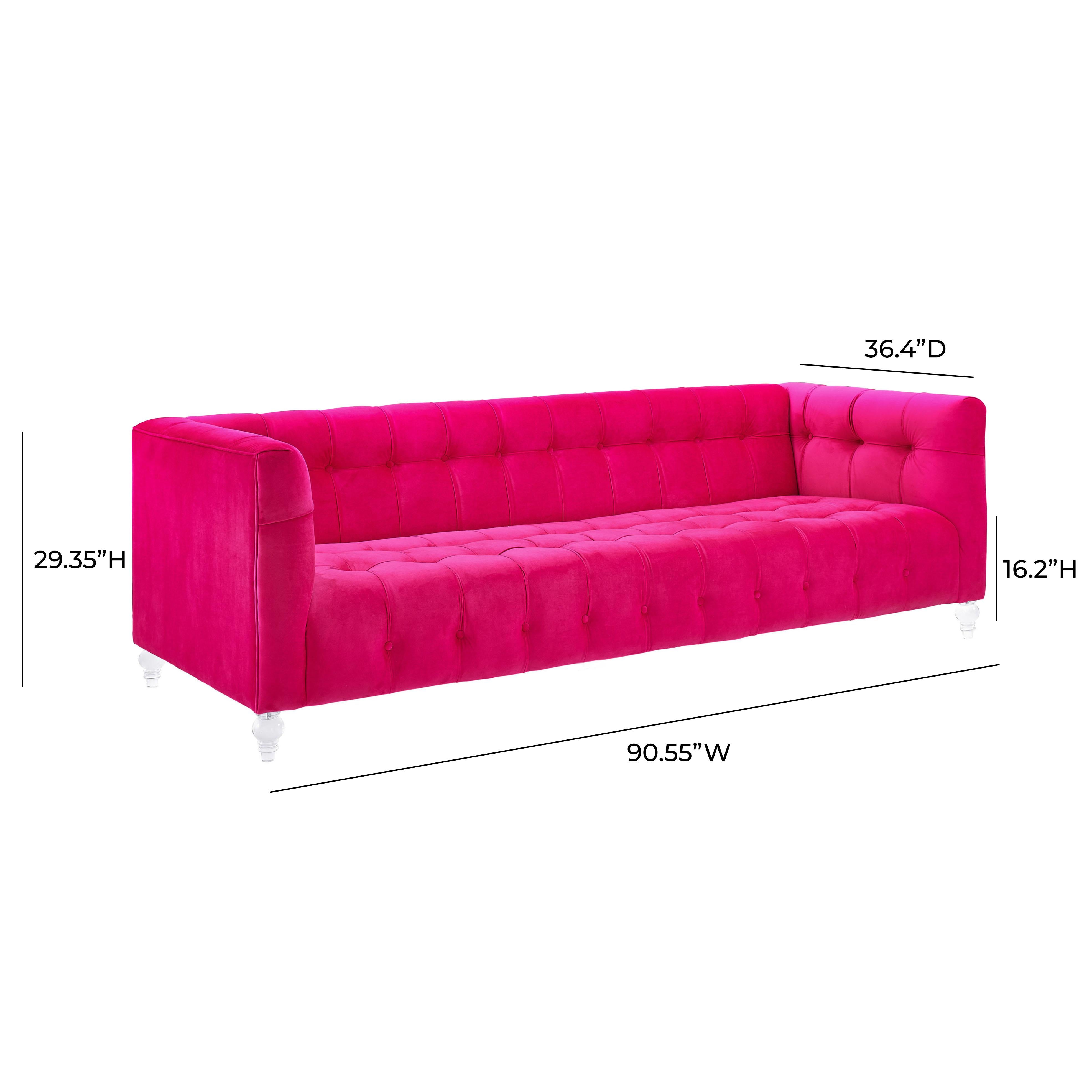 Bea Hot Pink Velvet Sofa - UK