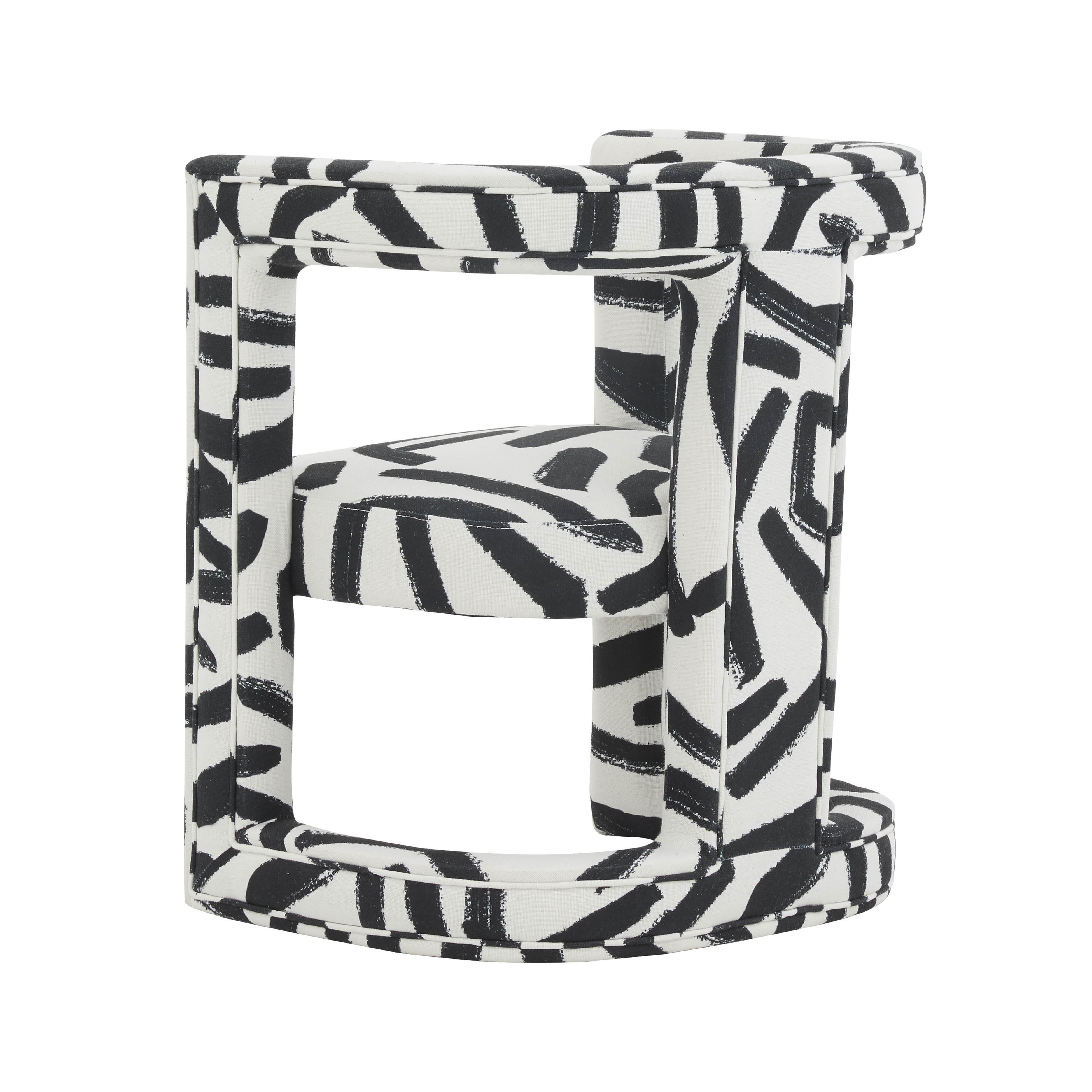 Ada Chair in Black Brushstroke Pattern - UK