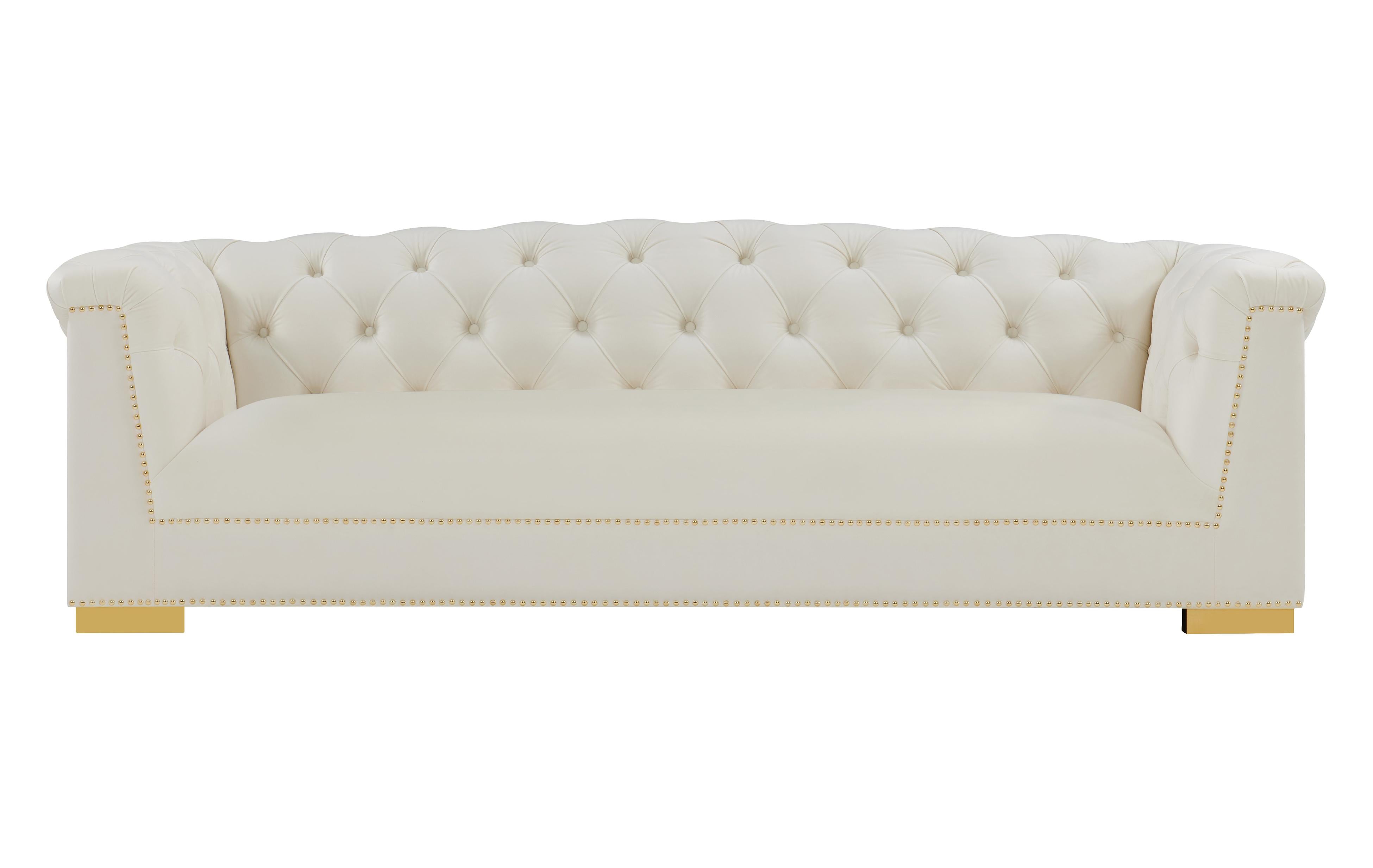 Farah Cream Velvet Sofa