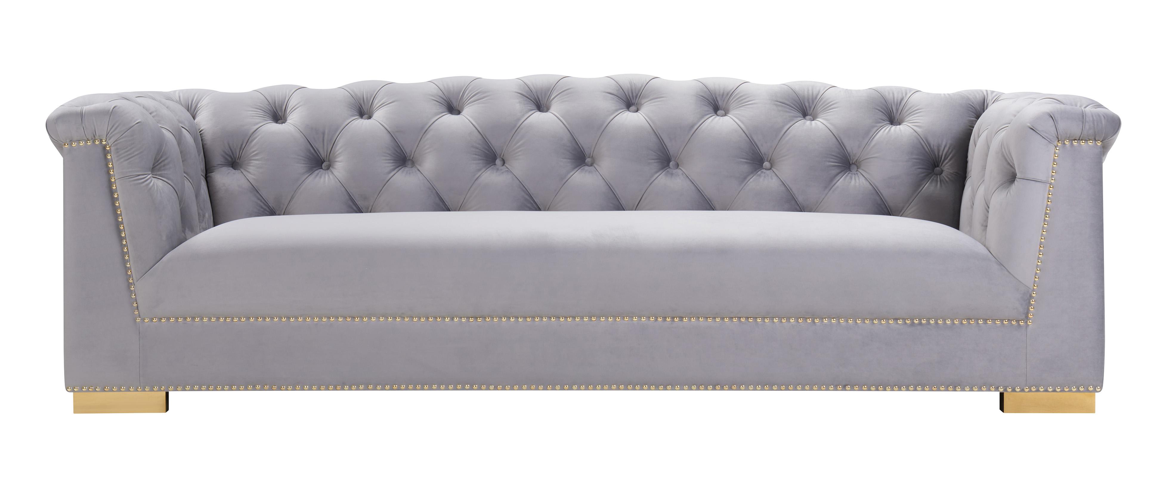 Farah Grey Velvet Sofa