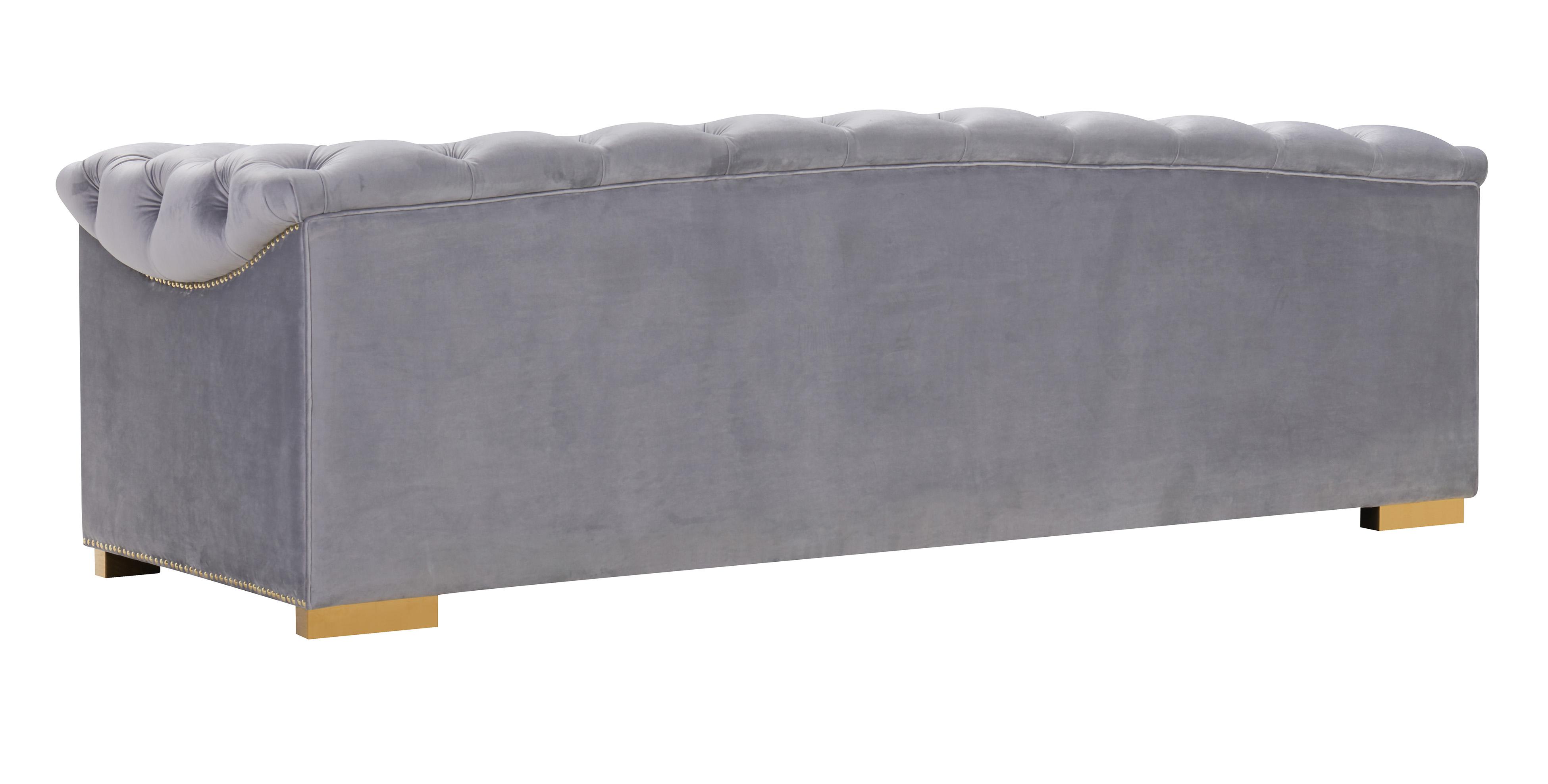 Farah Grey Velvet Sofa