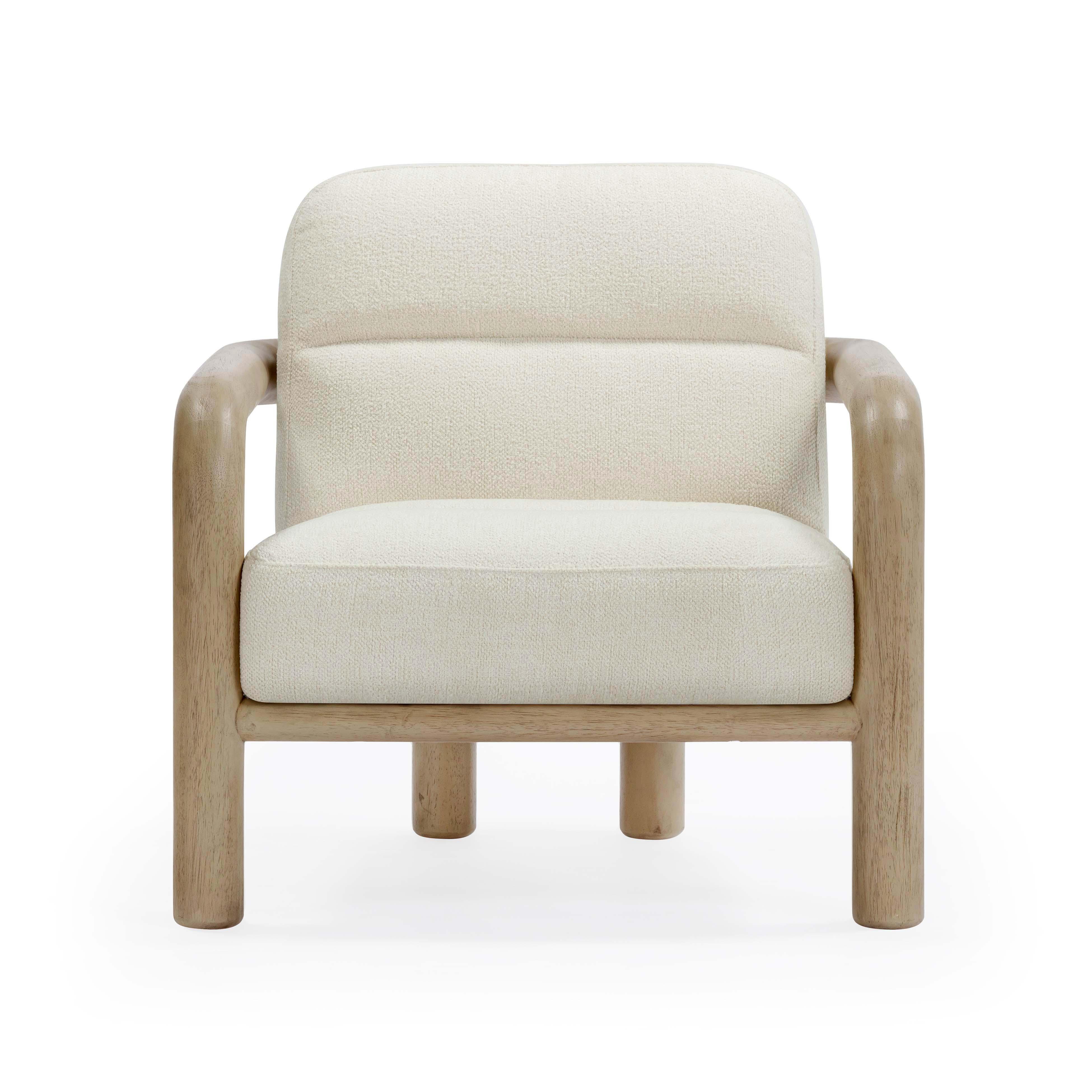 Bekah Cream Texture Weave Accent Chair