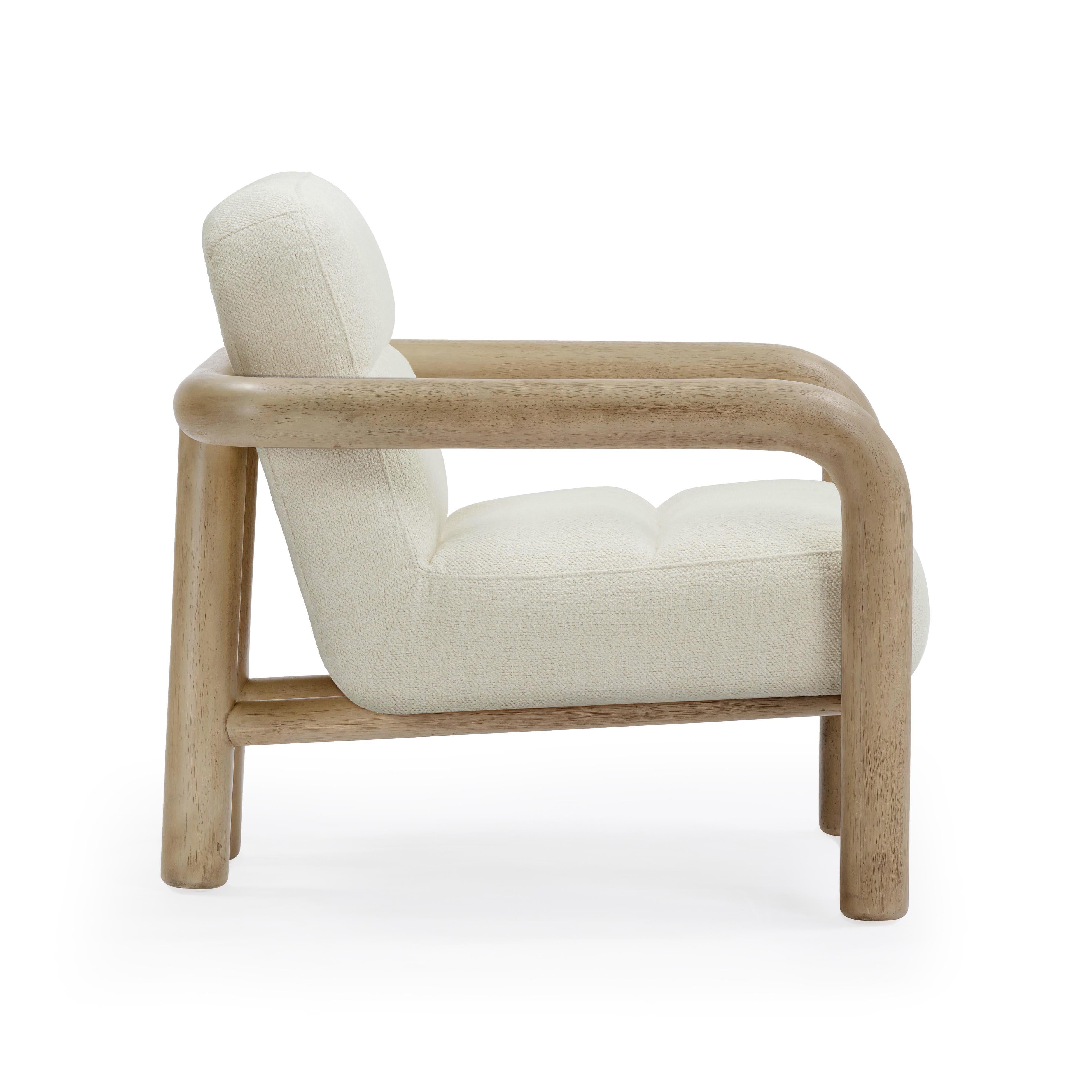 Bekah Cream Texture Weave Accent Chair