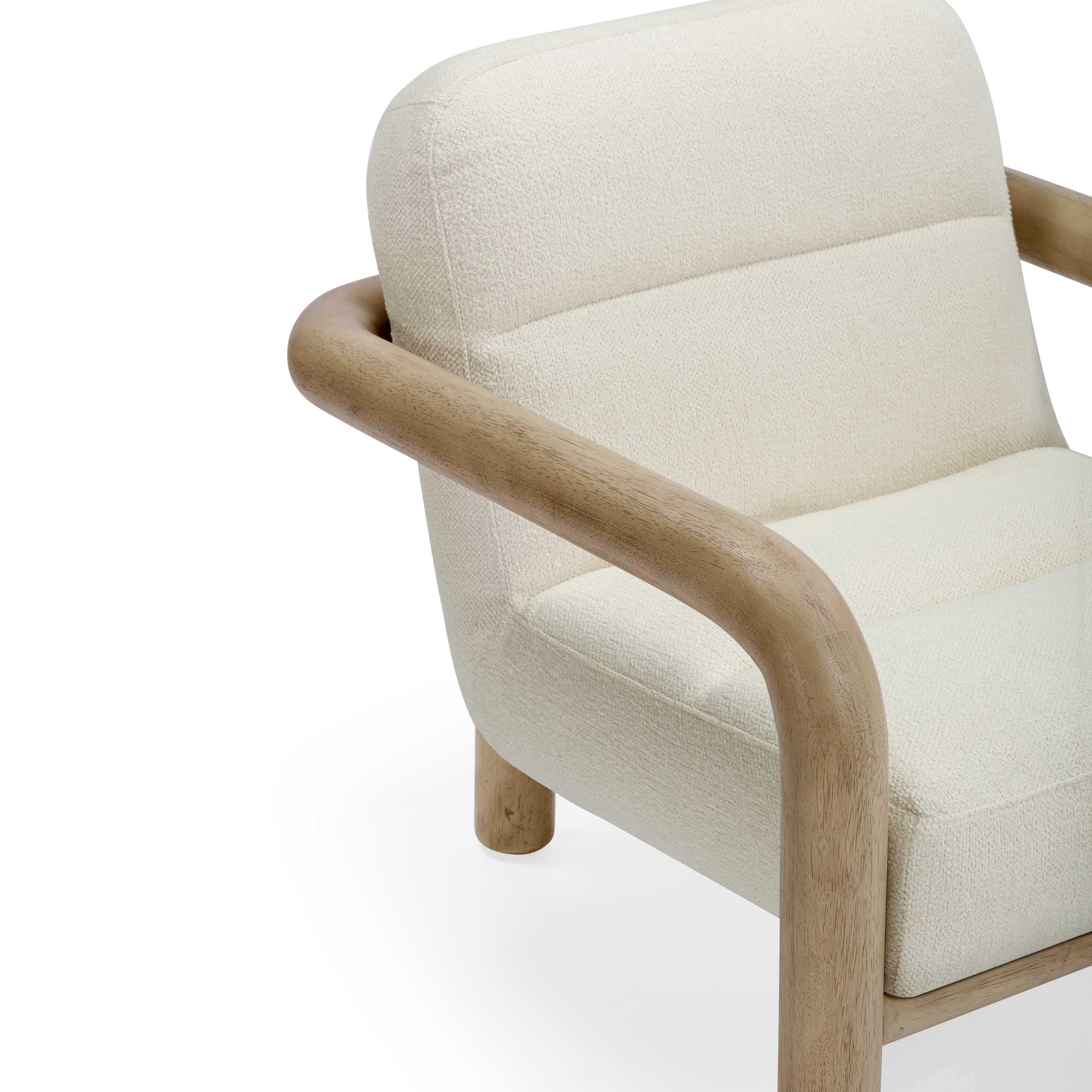 Bekah Cream Texture Weave Accent Chair