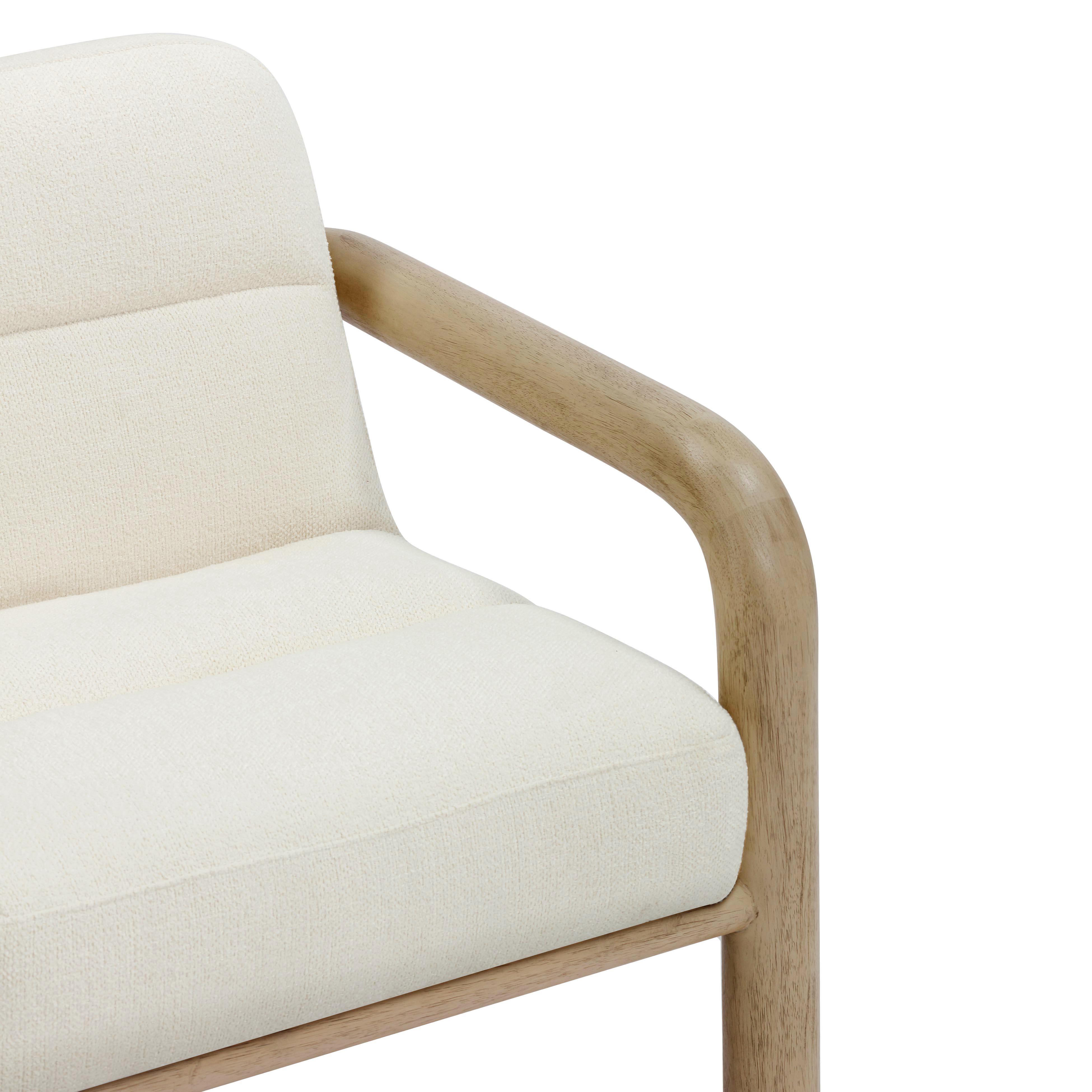 Bekah Cream Texture Weave Accent Chair