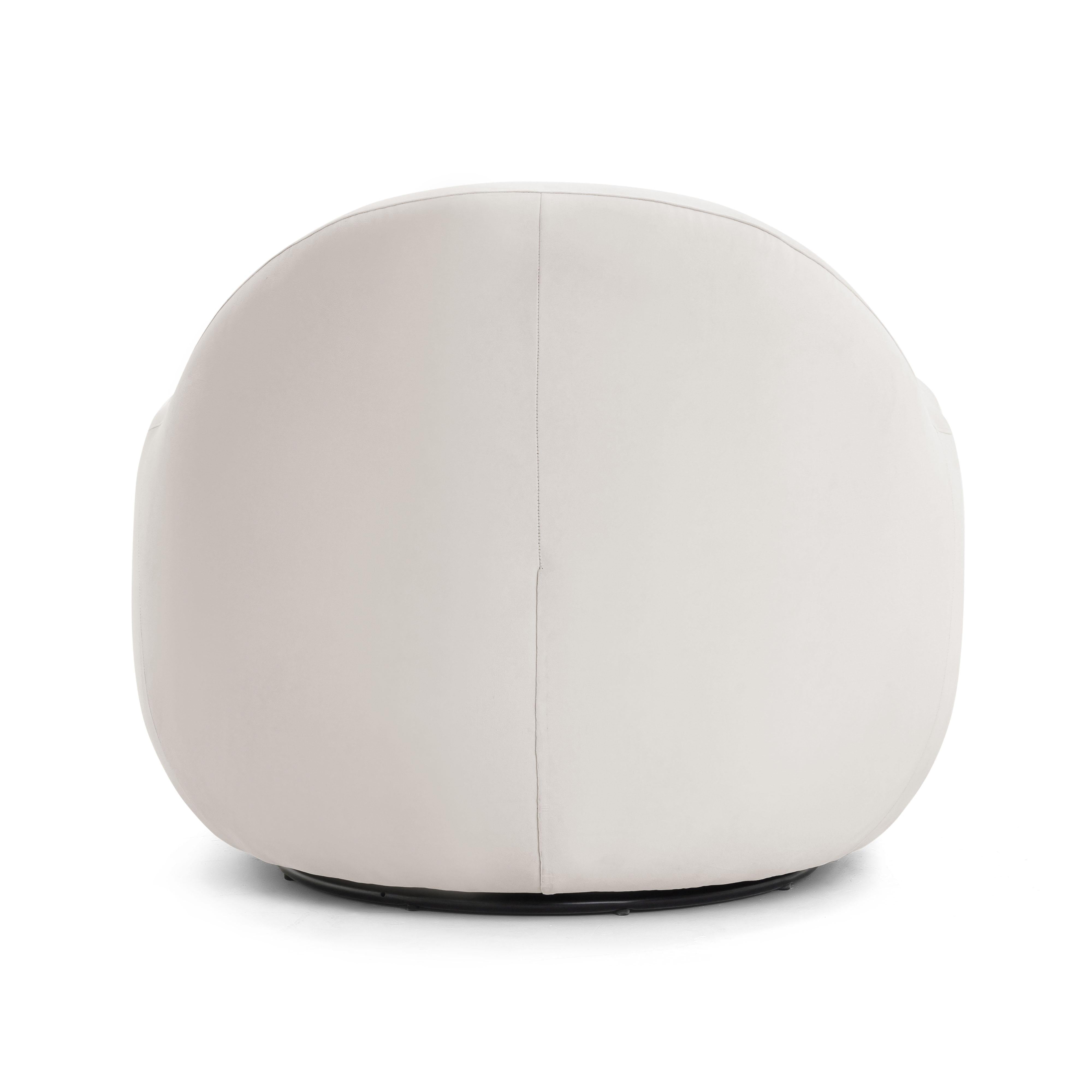 Tiago Cream Velvet Swivel Chair