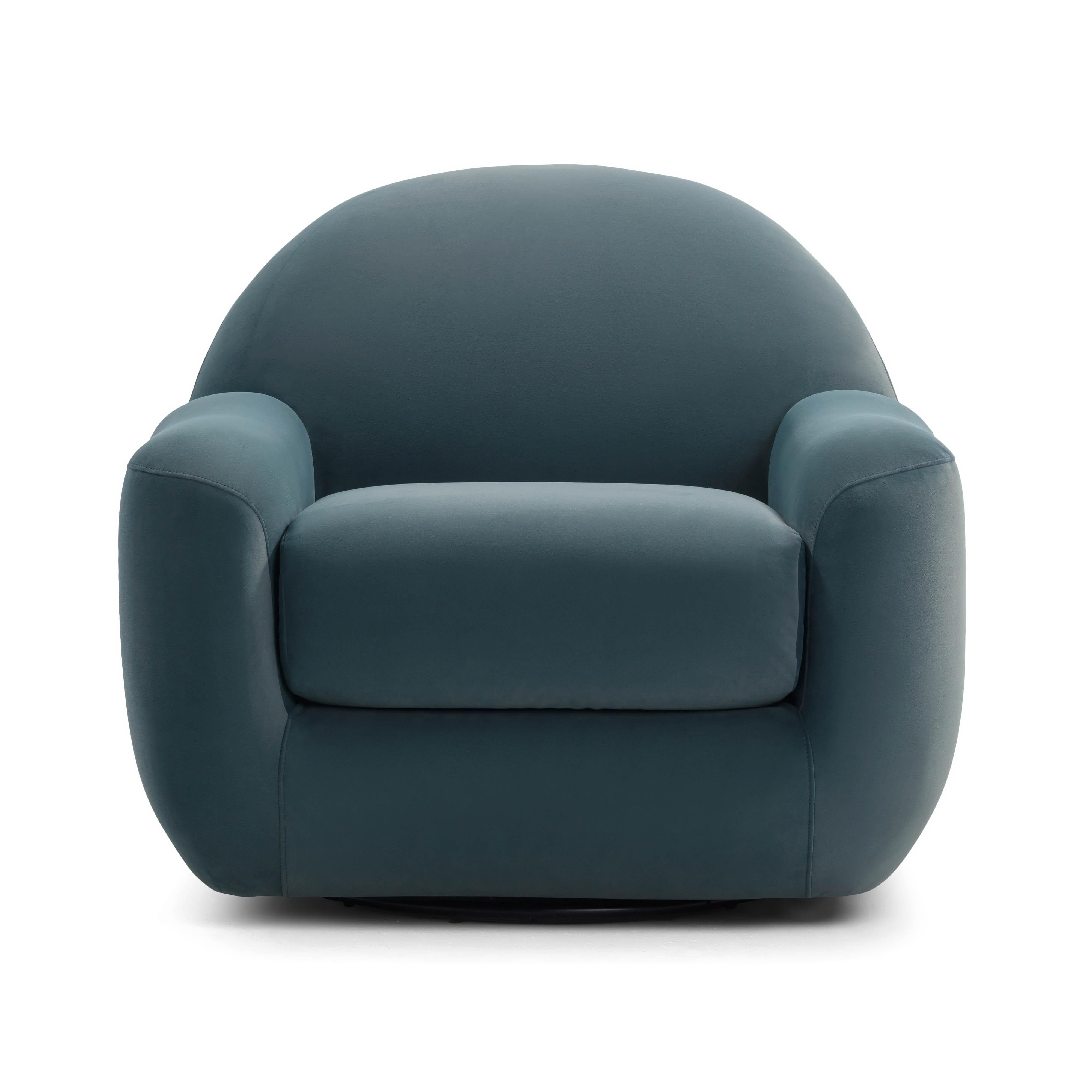 Tiago Dark Teal Velvet Swivel Chair