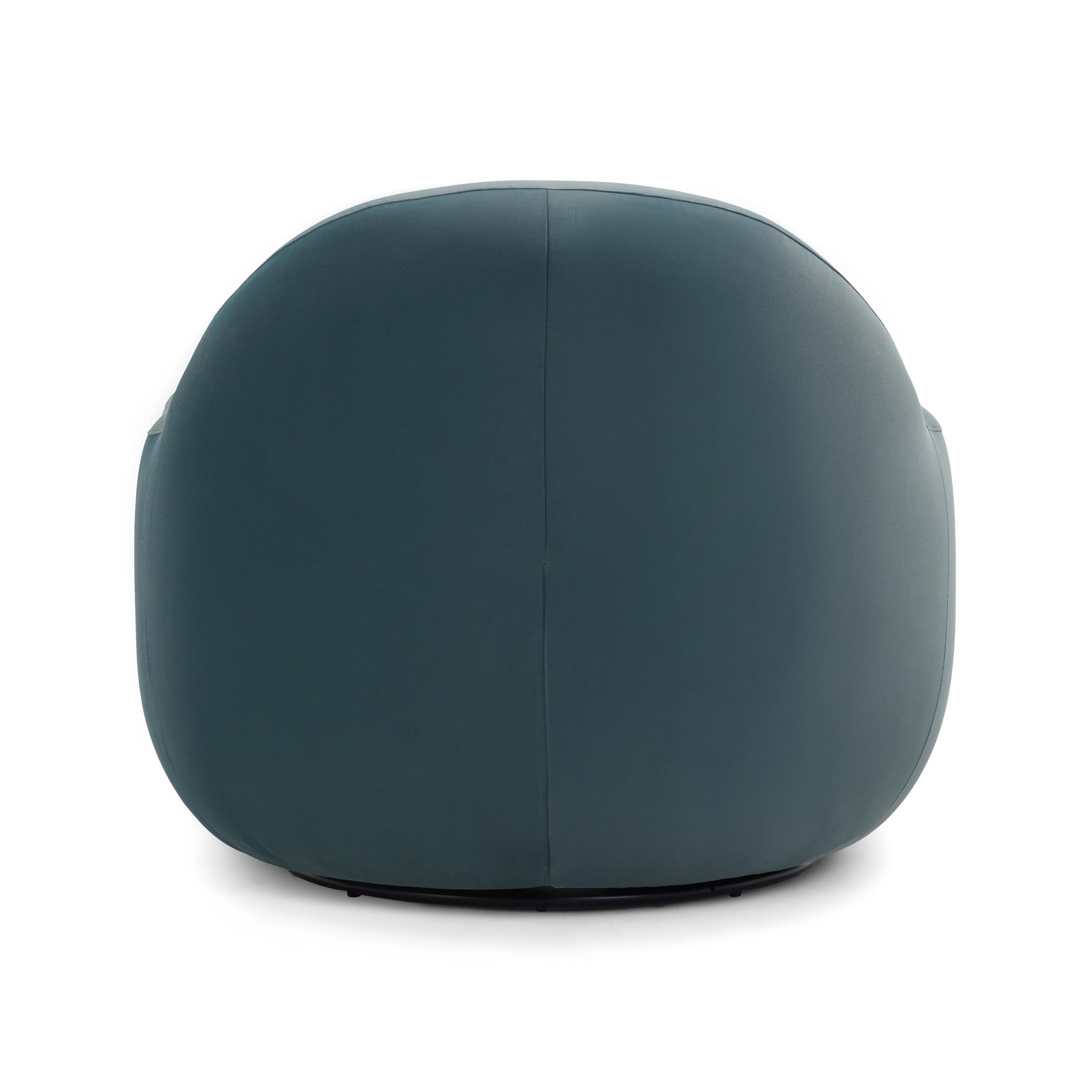 Tiago Dark Teal Velvet Swivel Chair