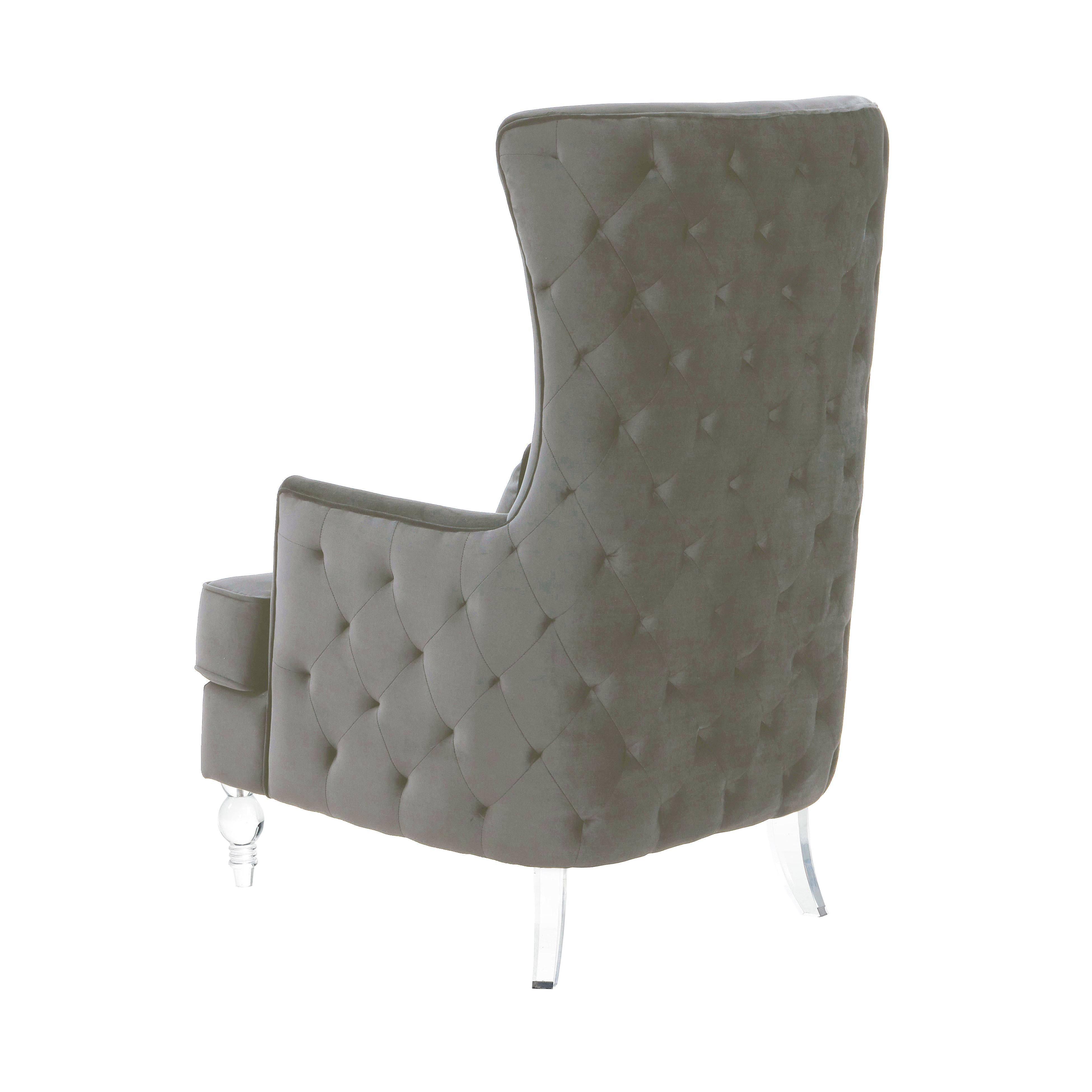 Aubree Tall Chair with Acrylic Legs - Grey