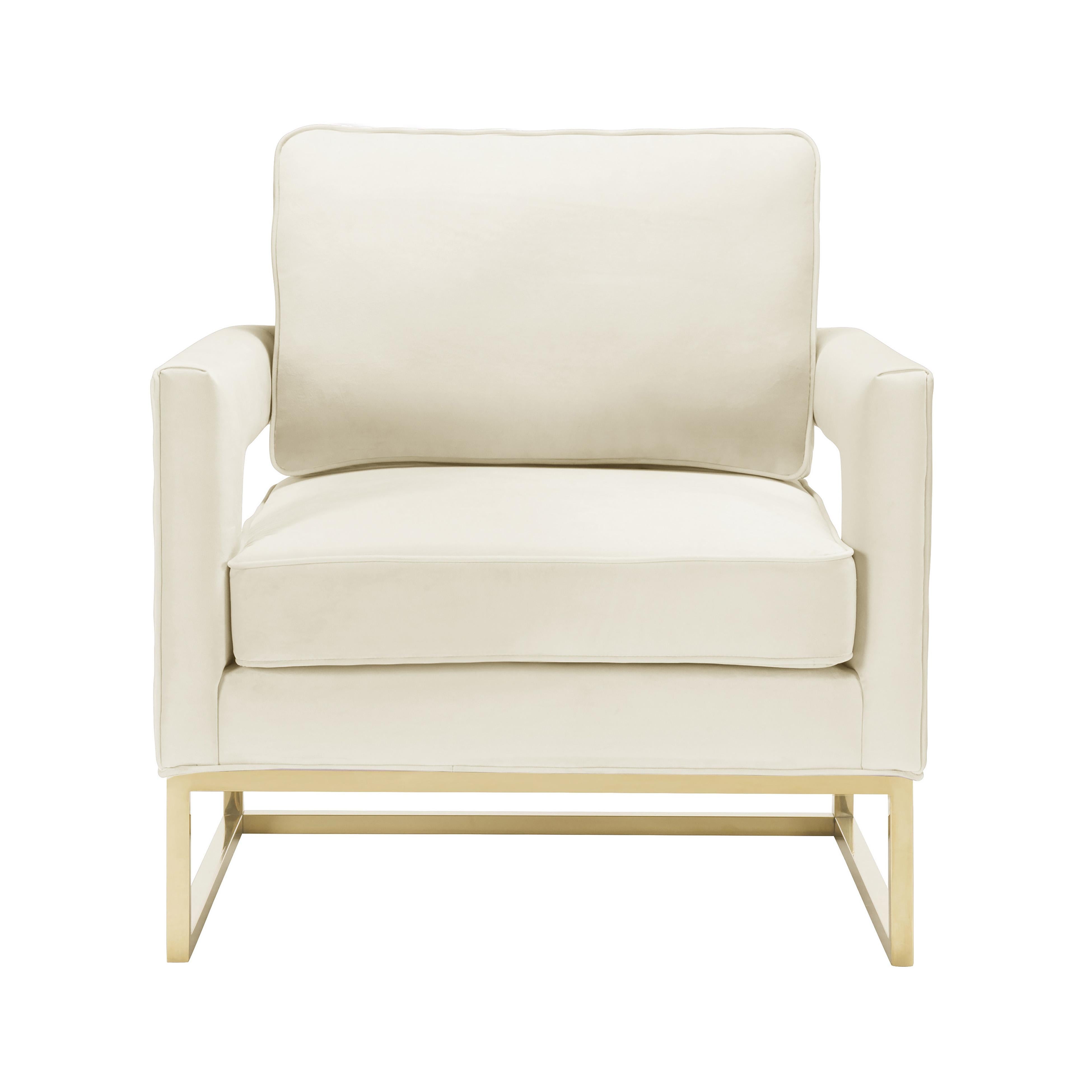Avery Cream Velvet Chair - UK