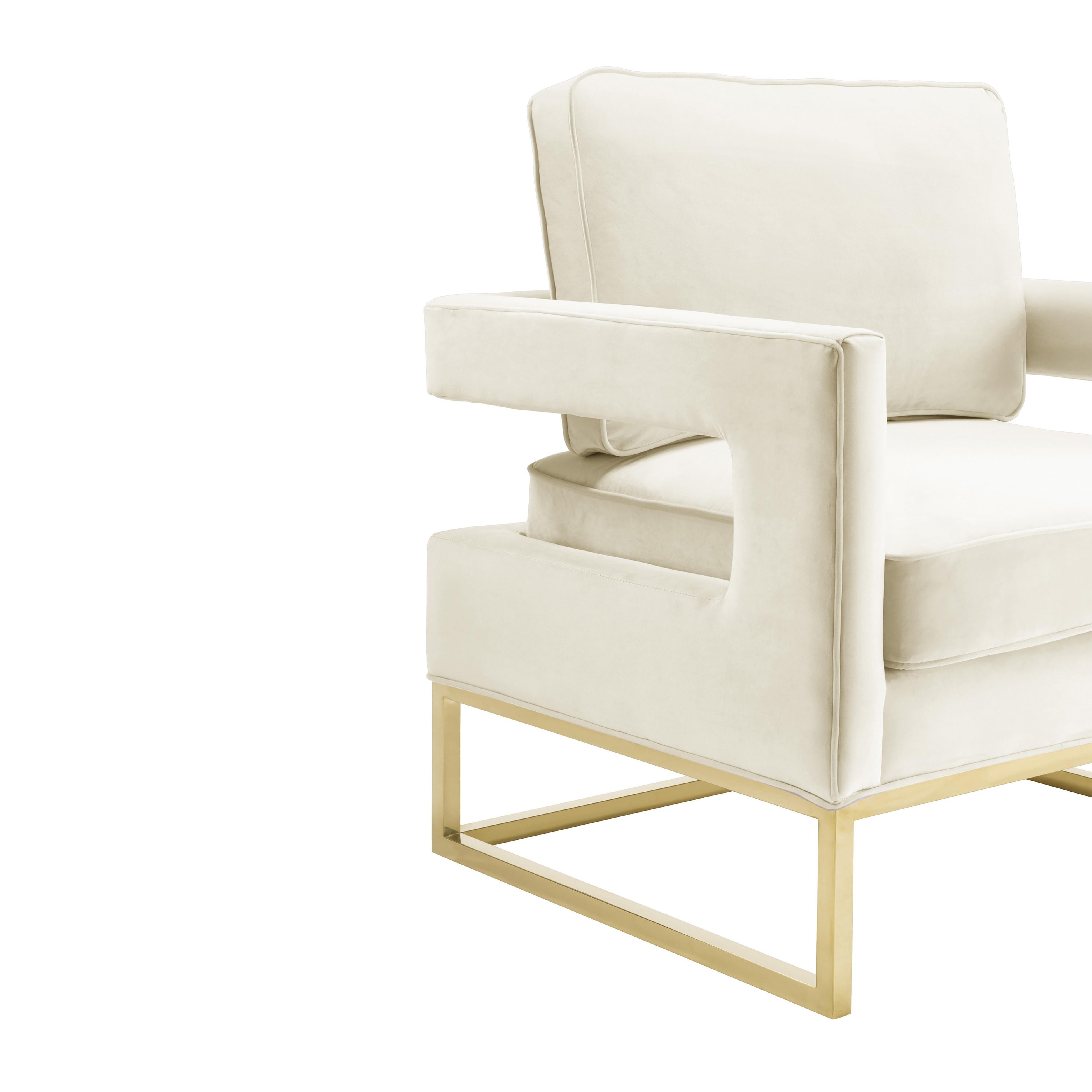 Avery Cream Velvet Chair - UK