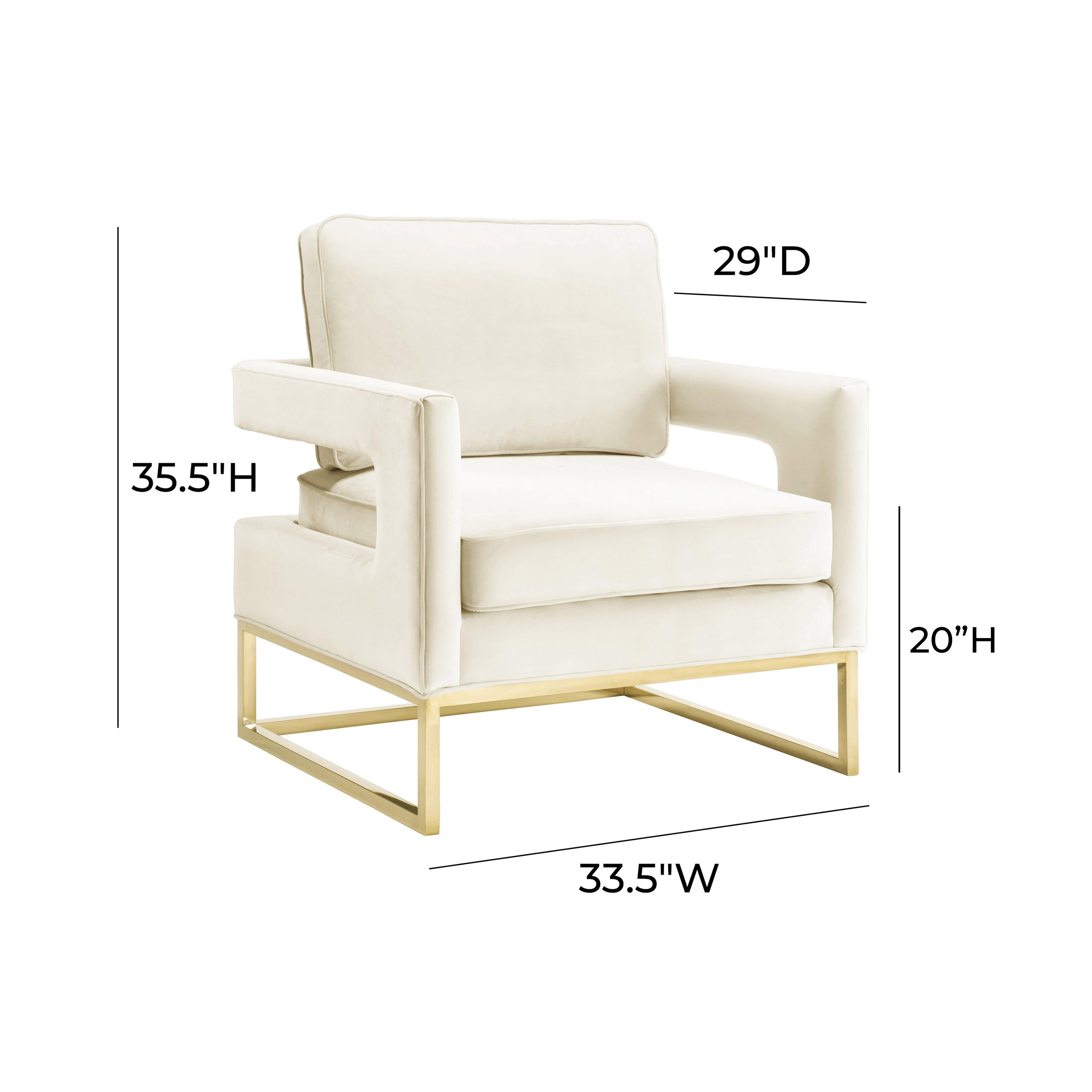 Avery Cream Velvet Chair - UK