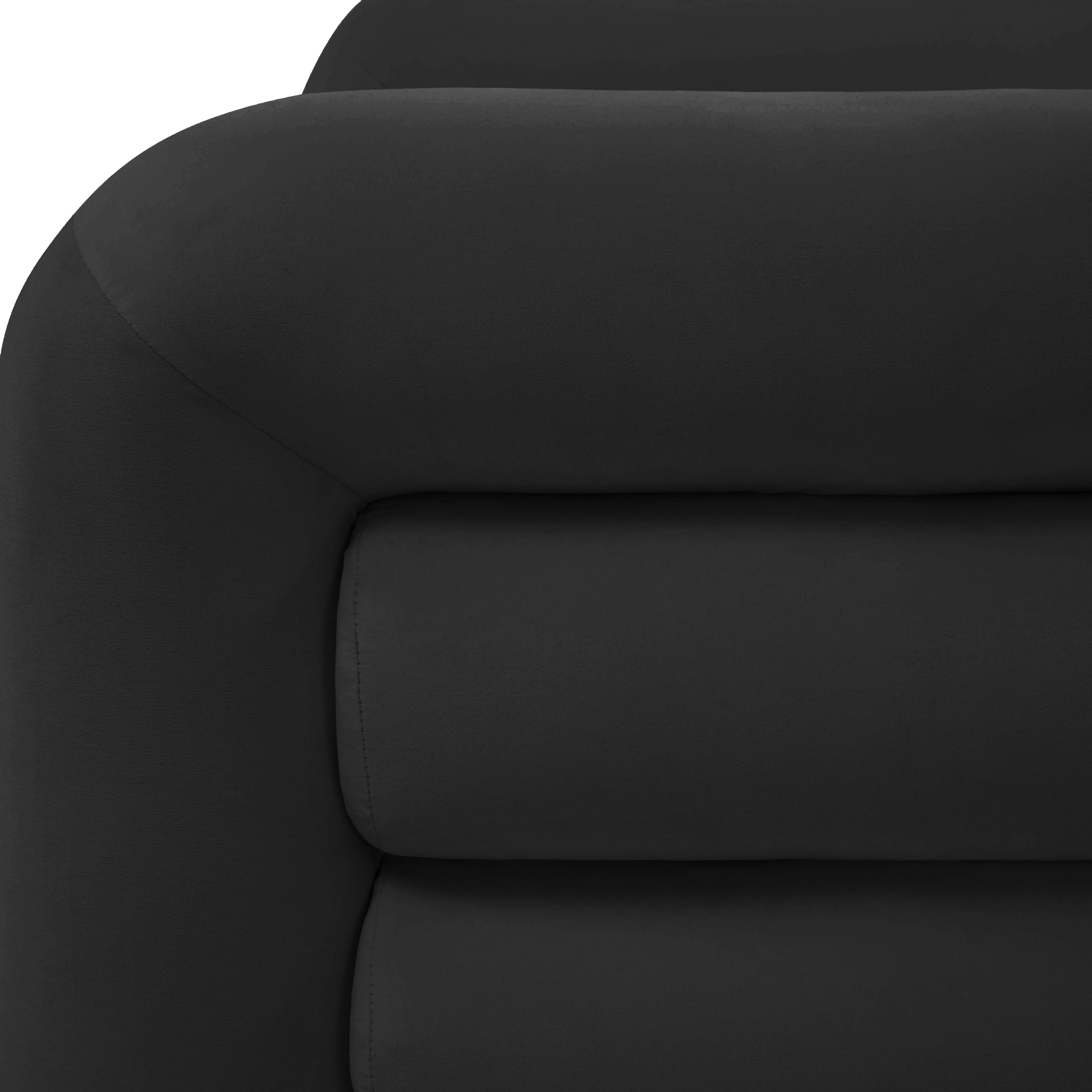Curves Black Velvet Lounge Chair - UK