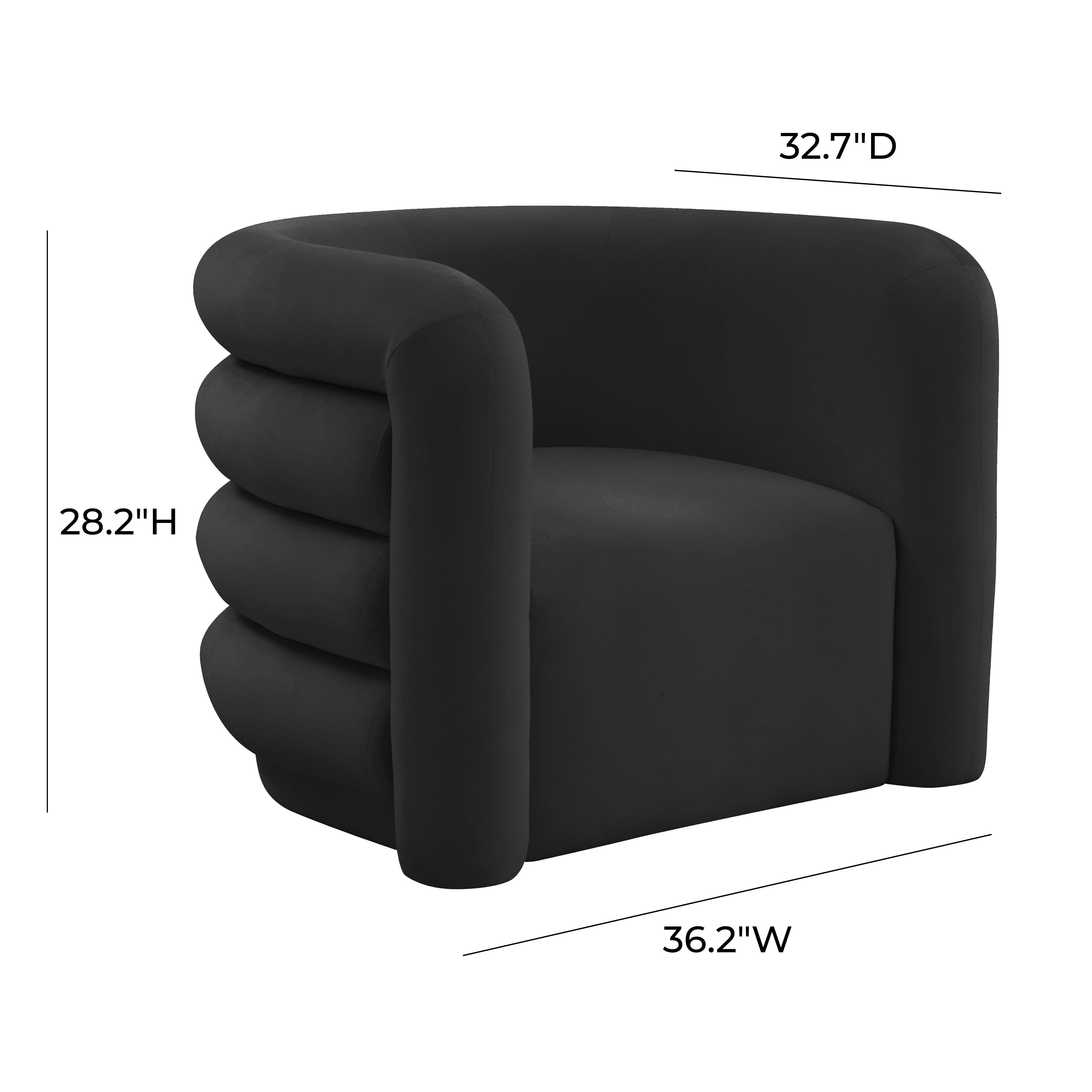 Curves Black Velvet Lounge Chair - UK
