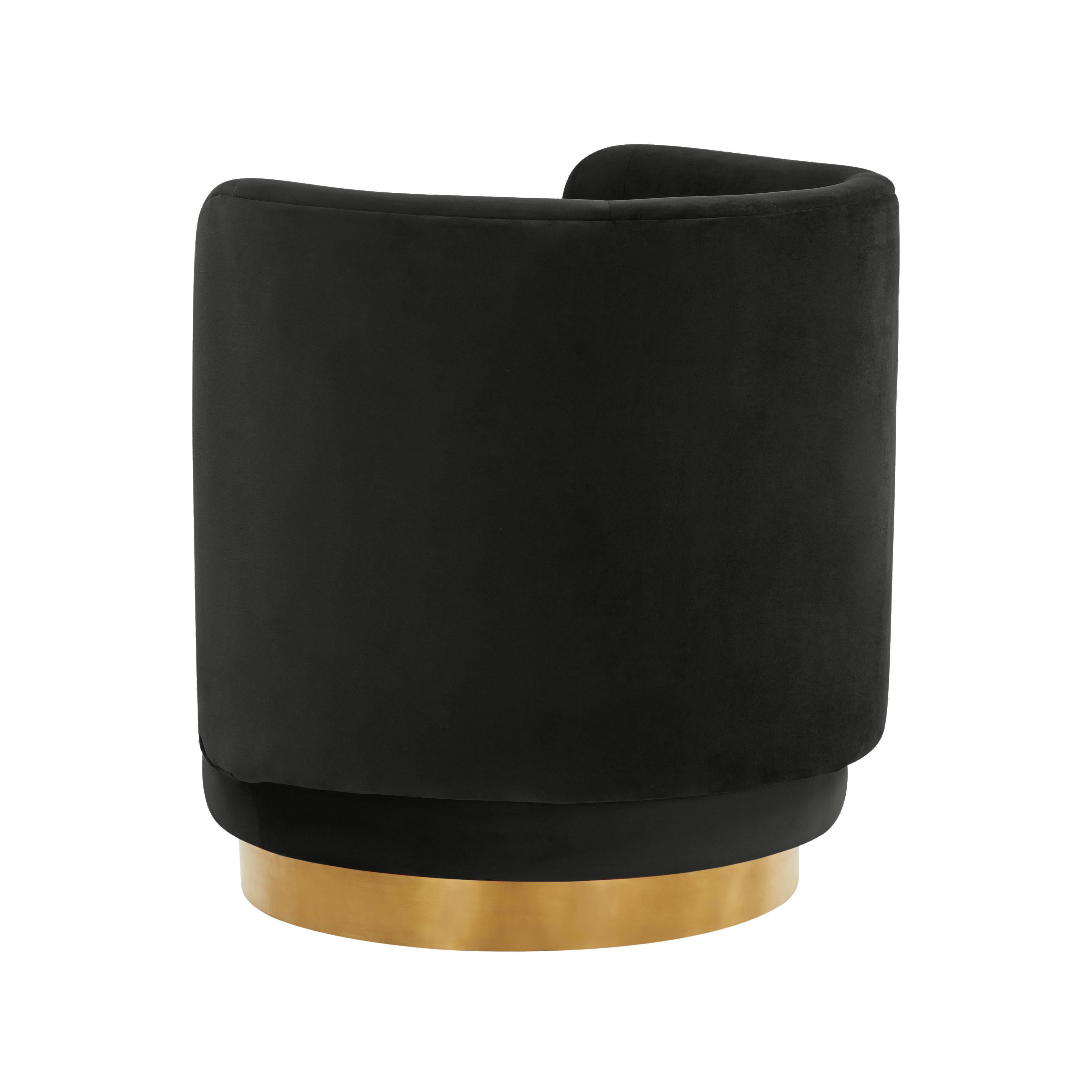 Remy Black Velvet Swivel Chair - UK