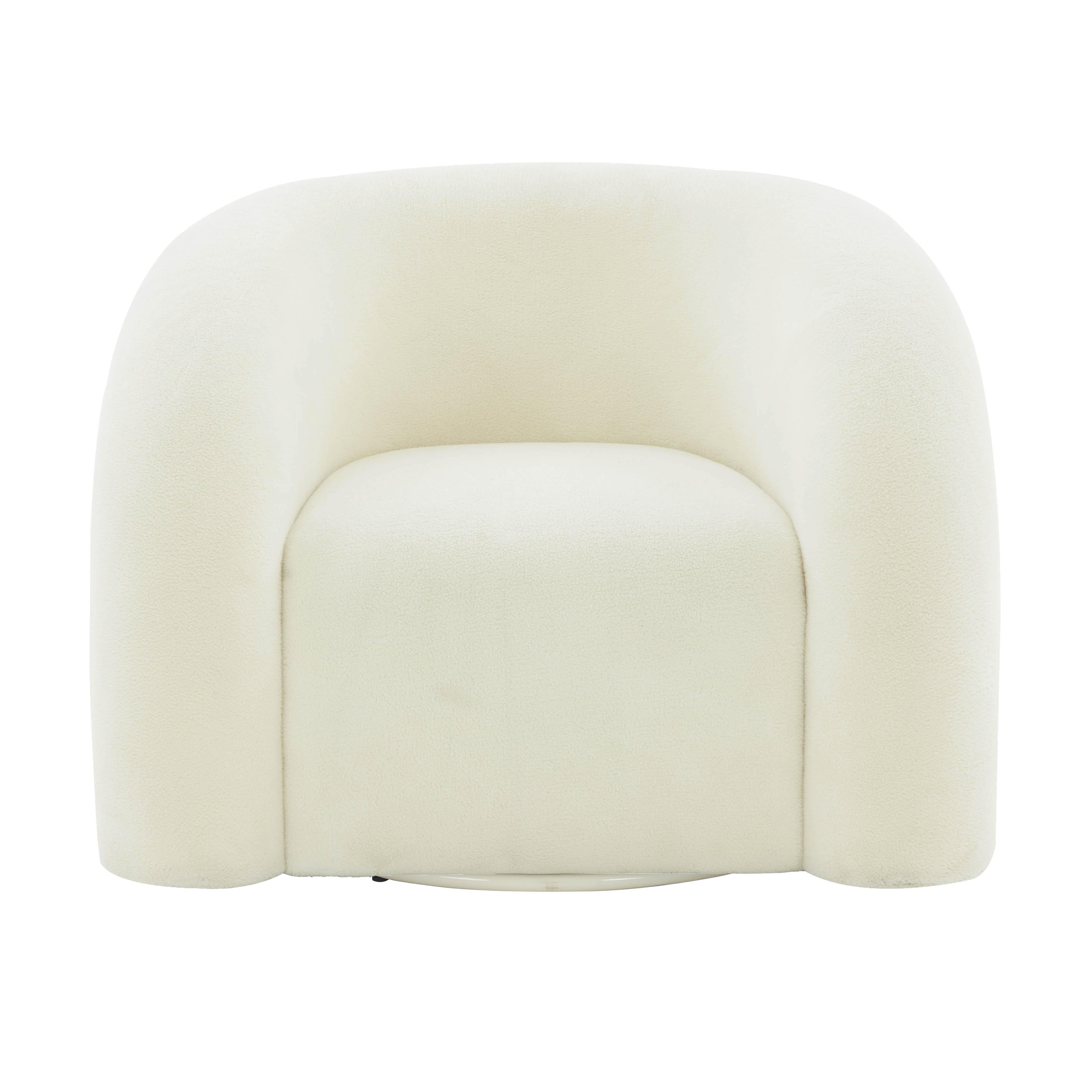 Slipper Cream Vegan Shearling Swivel Chair