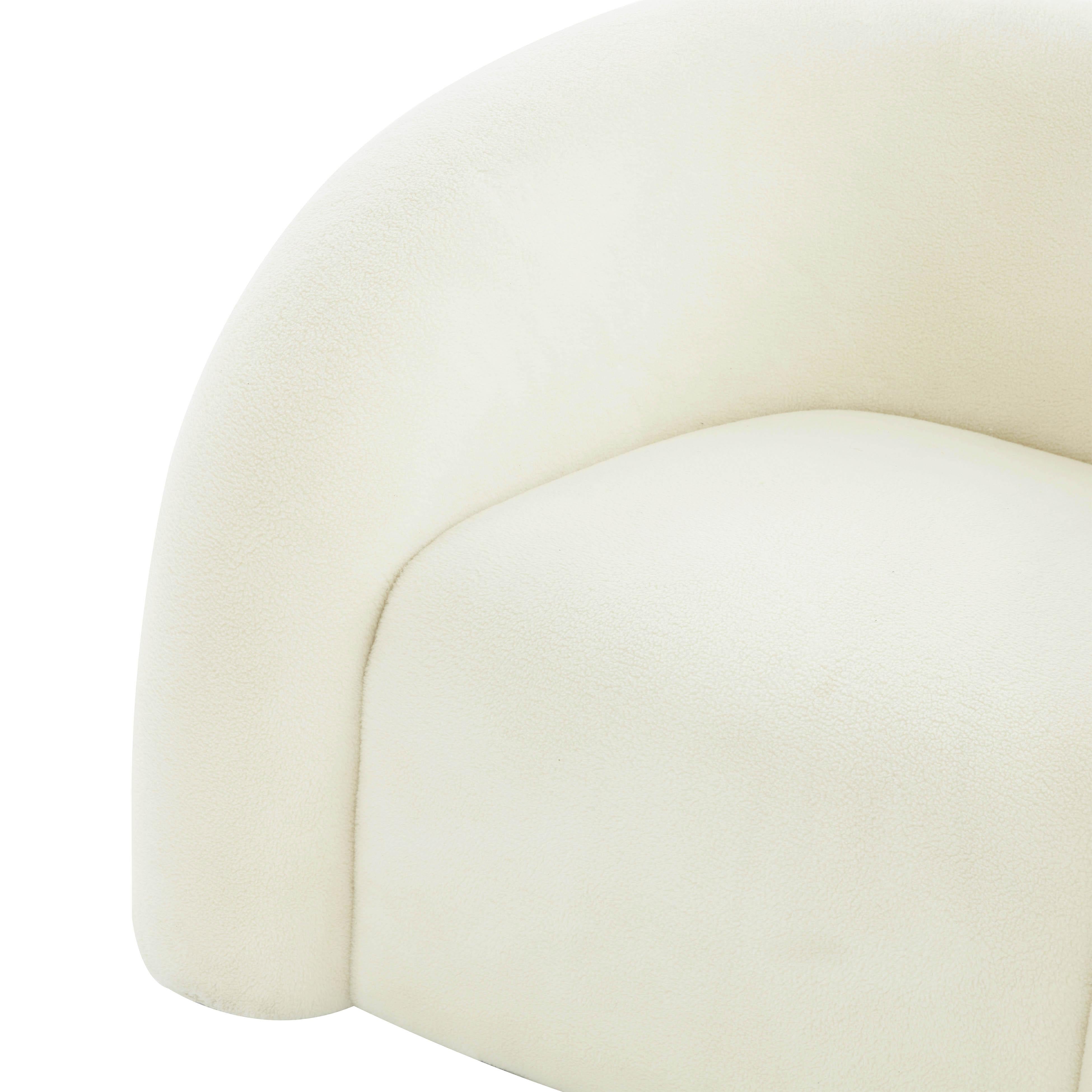 Slipper Cream Vegan Shearling Swivel Chair