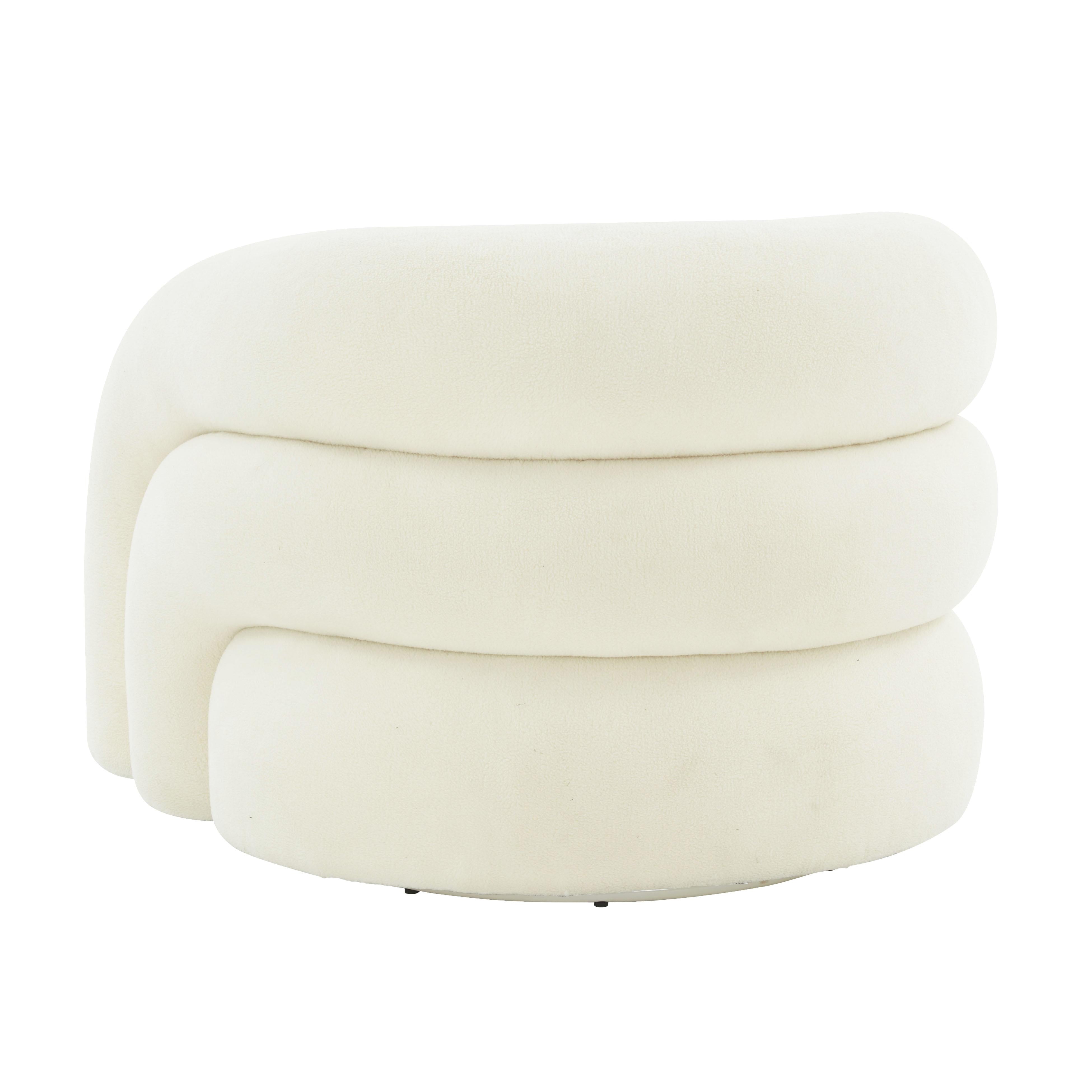Slipper Cream Vegan Shearling Swivel Chair