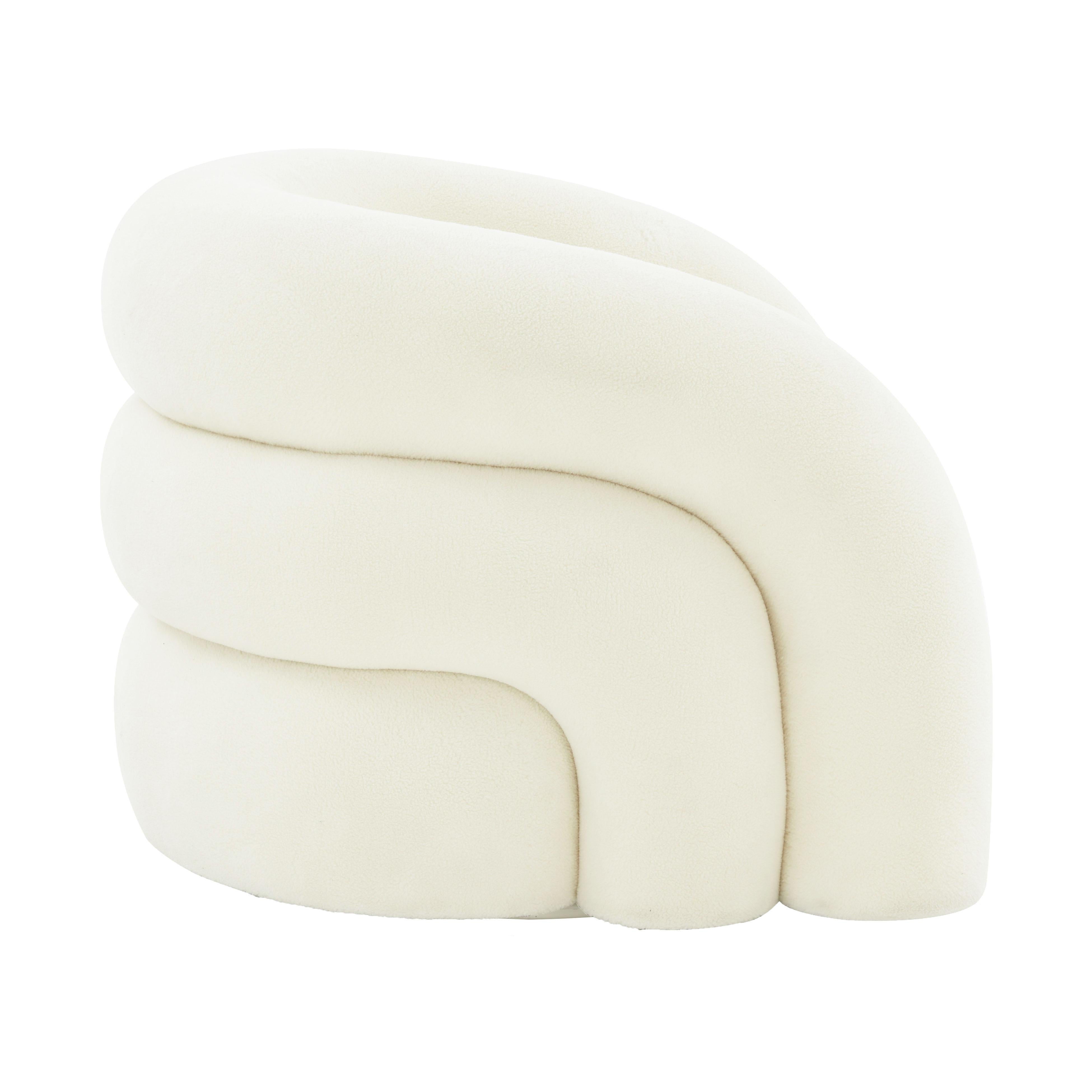 Slipper Cream Vegan Shearling Swivel Chair