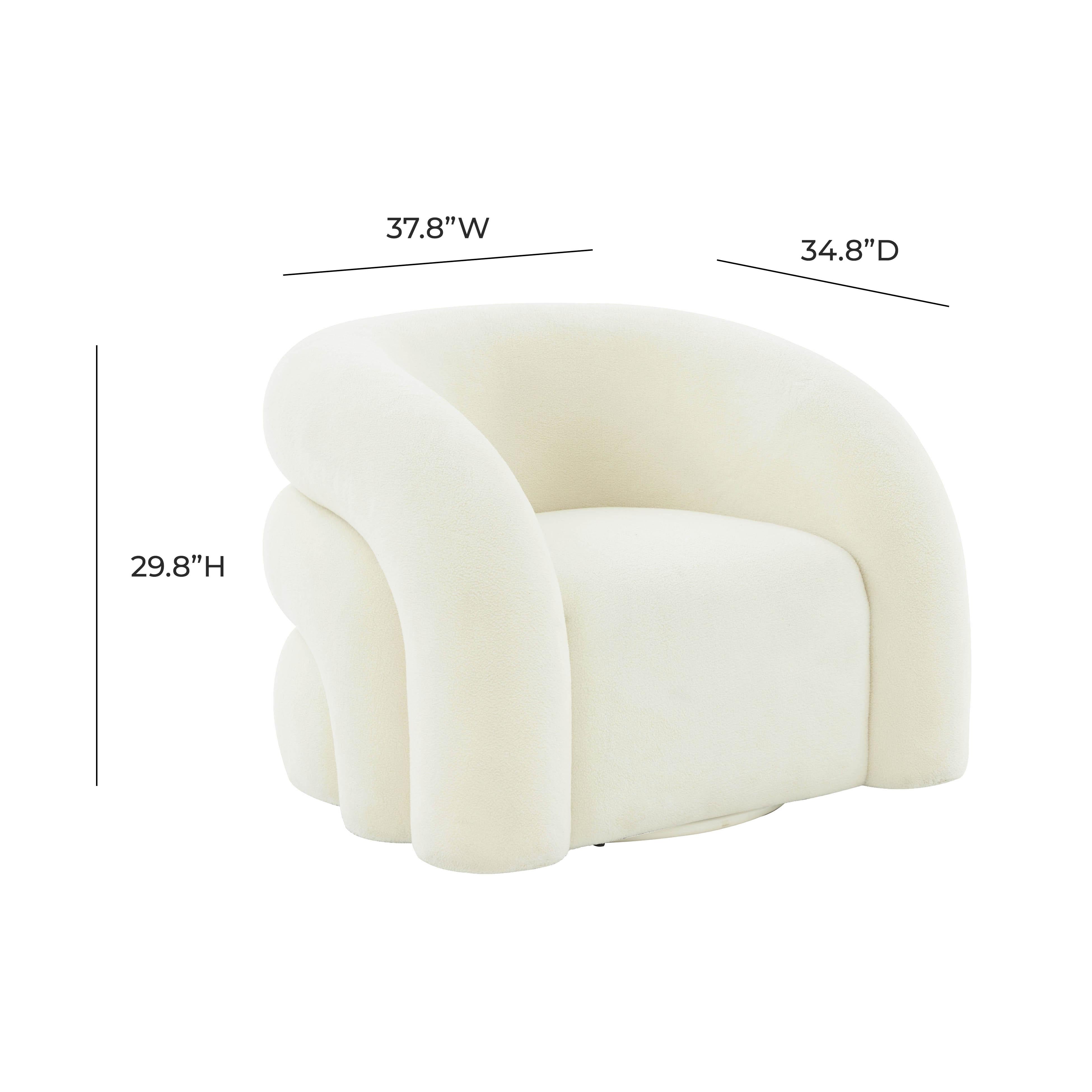 Slipper Cream Vegan Shearling Swivel Chair