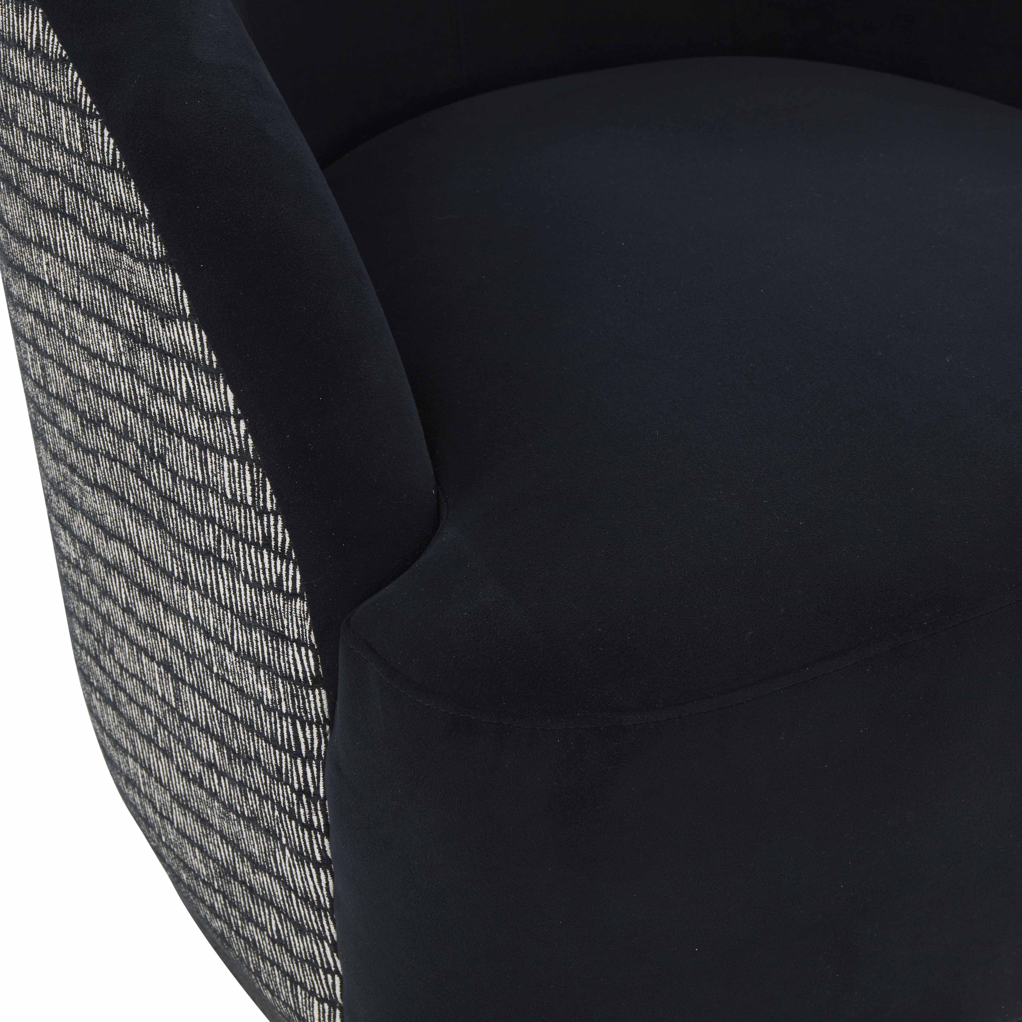 Reese Black Velvet Swivel Chair - UK