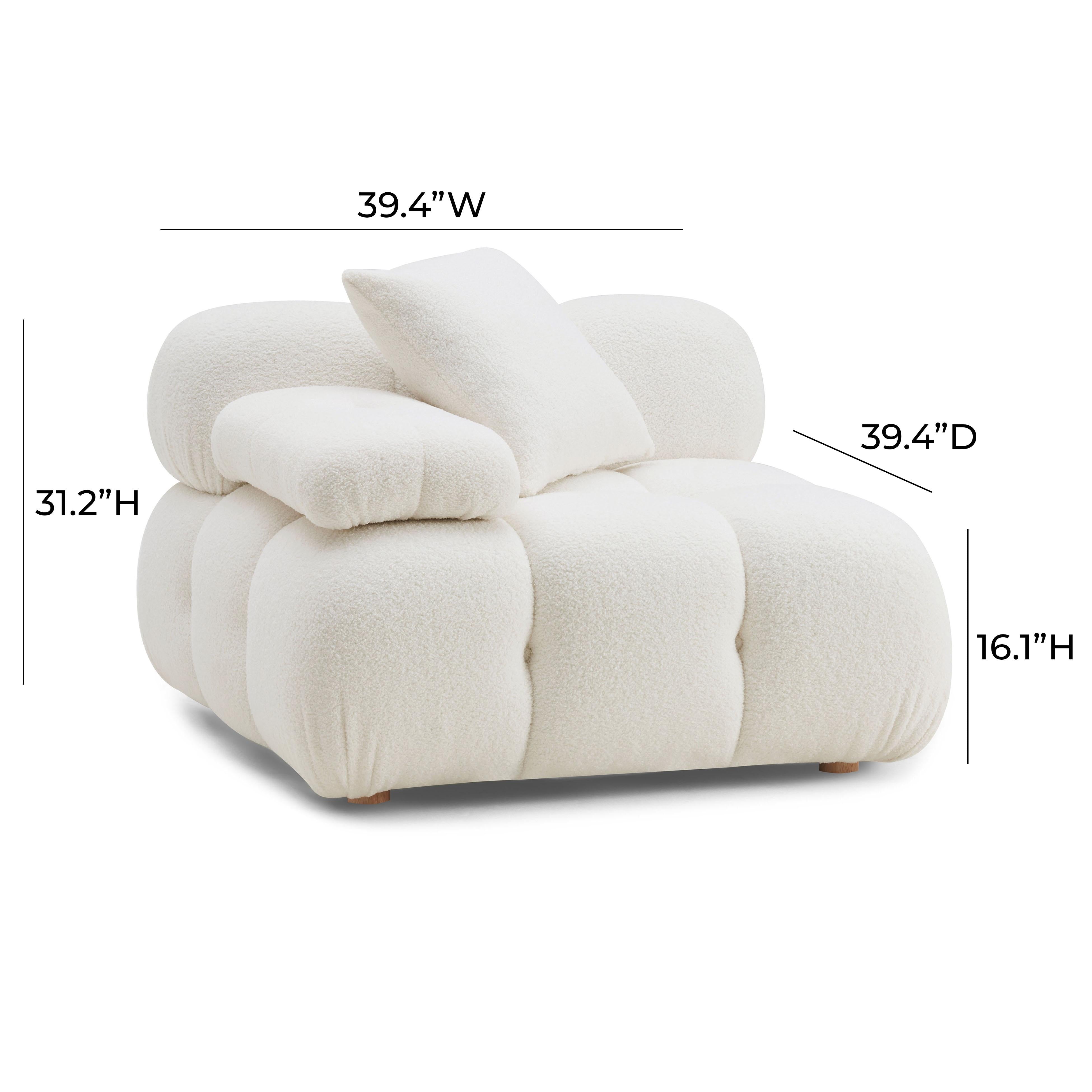 Calliope Cream Vegan Shearling Modular Corner Chair