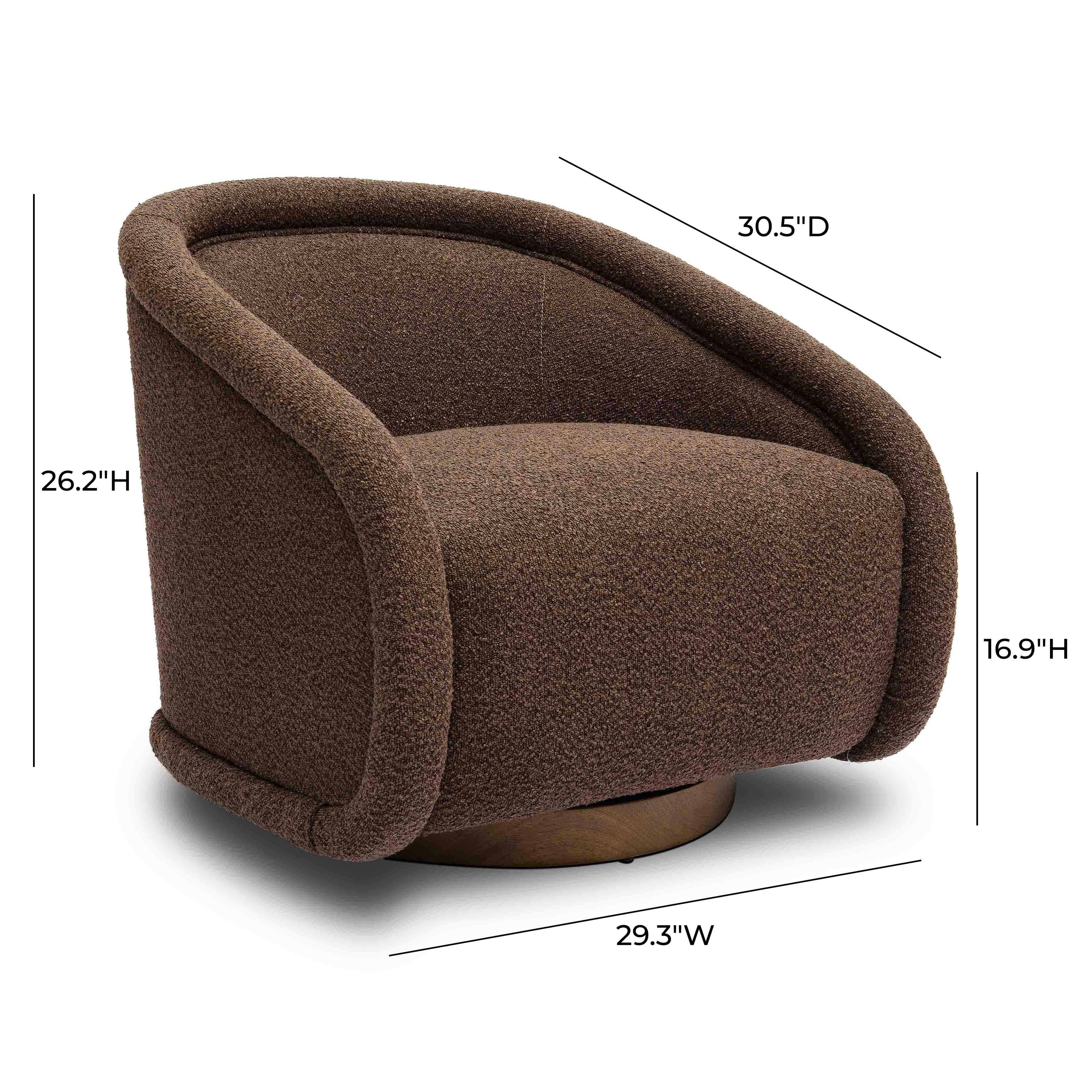 Rory Chocolate Brown Boucle Swivel Chair