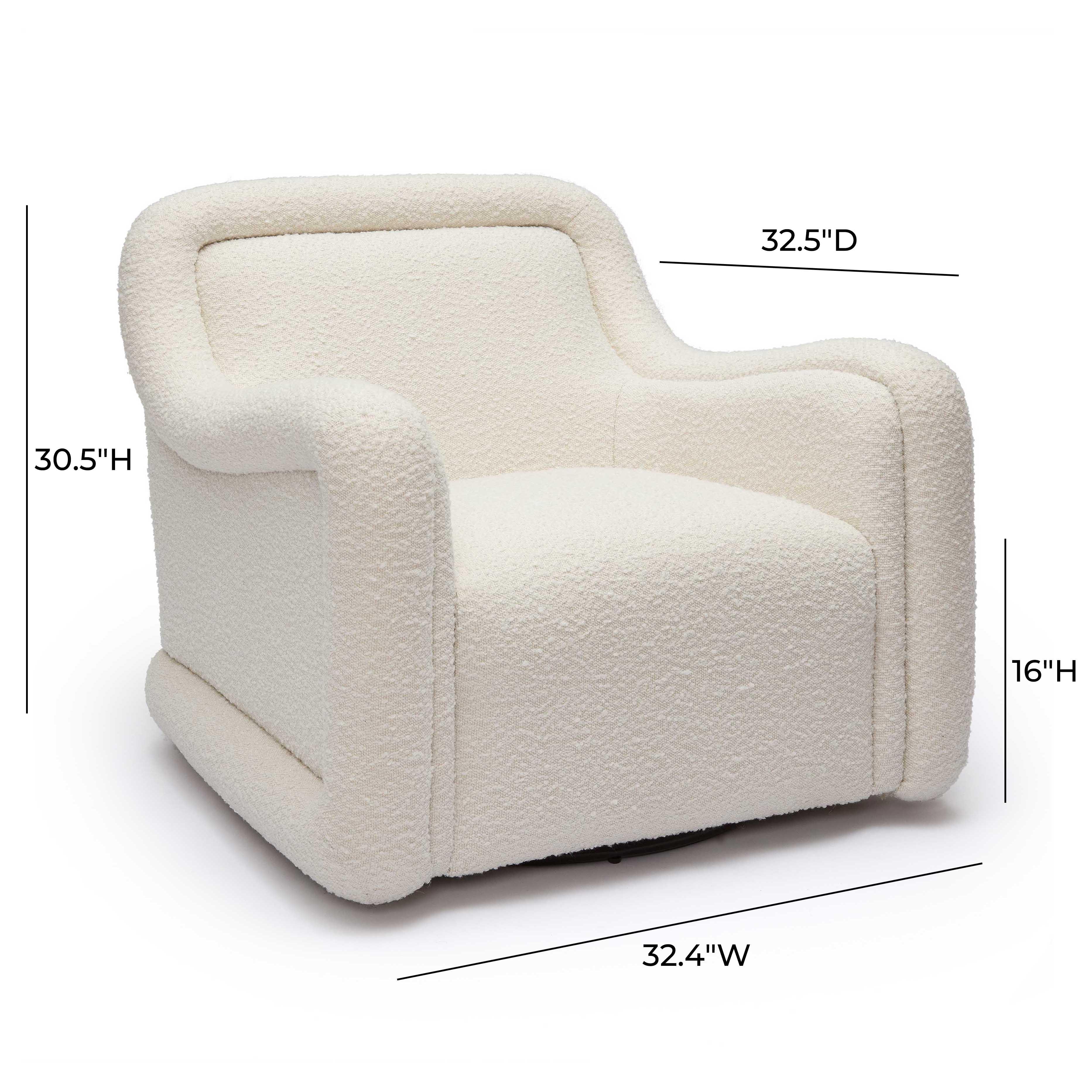 Charli Cream Boucle Swivel Chair