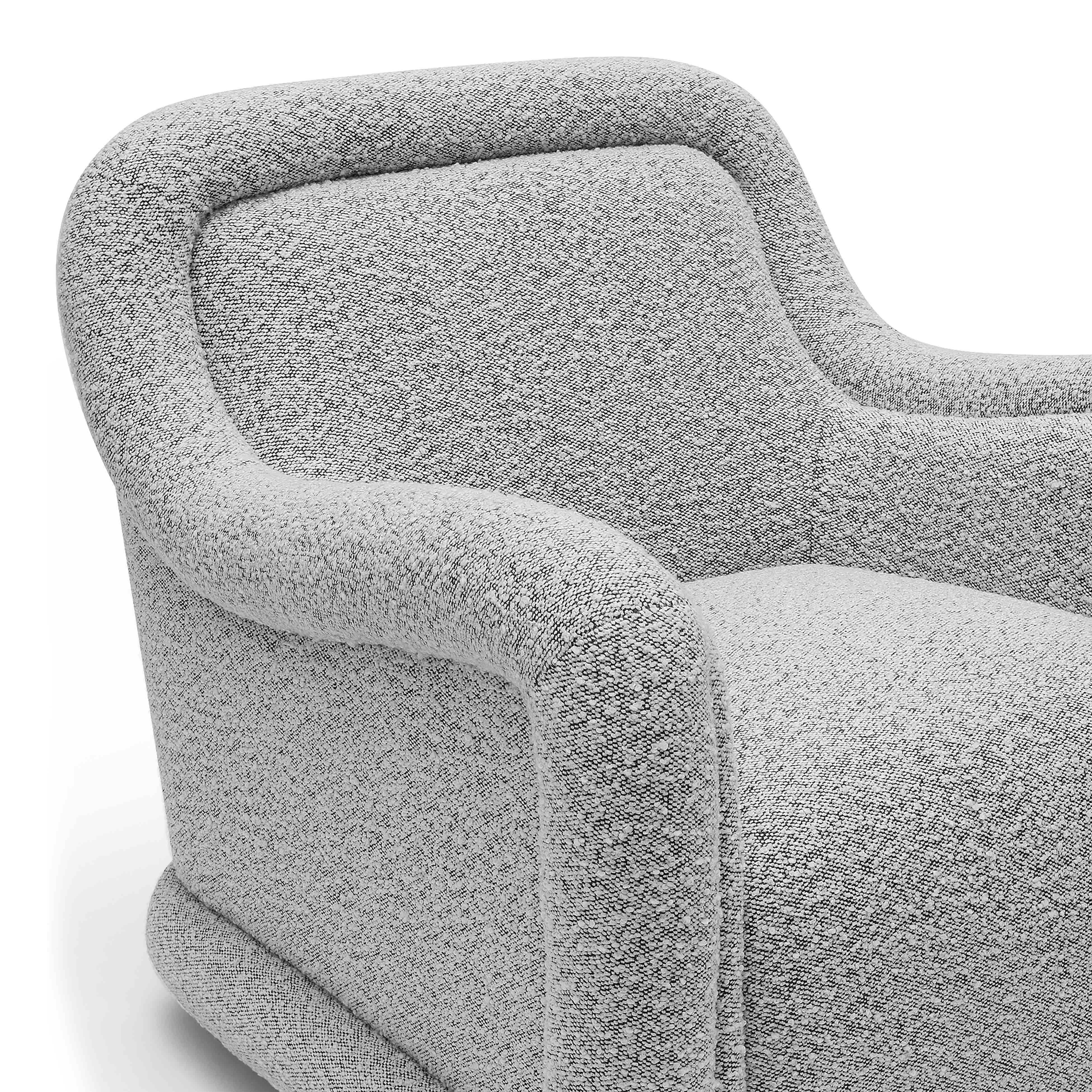 Charli Grey Boucle Swivel Chair