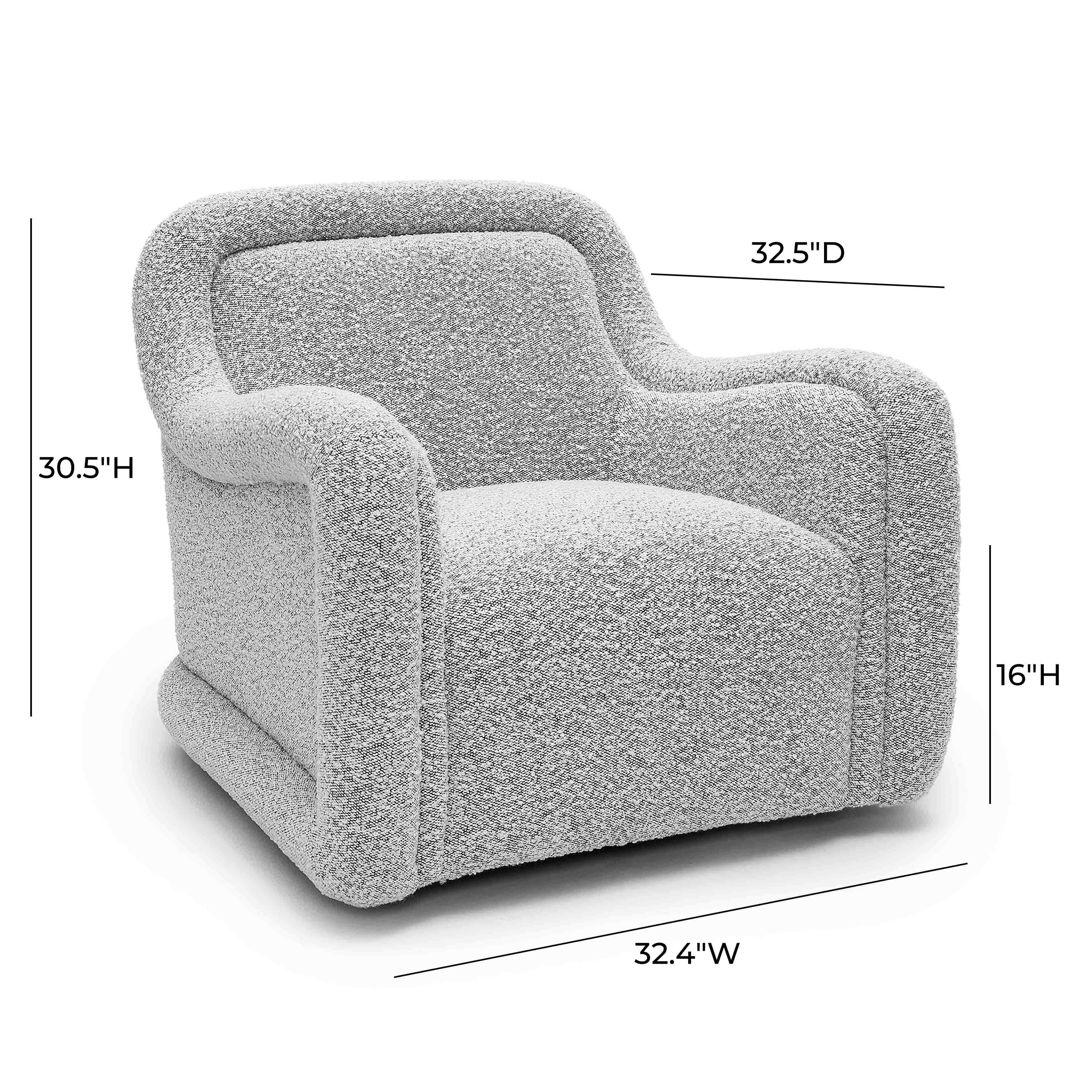Charli Grey Boucle Swivel Chair