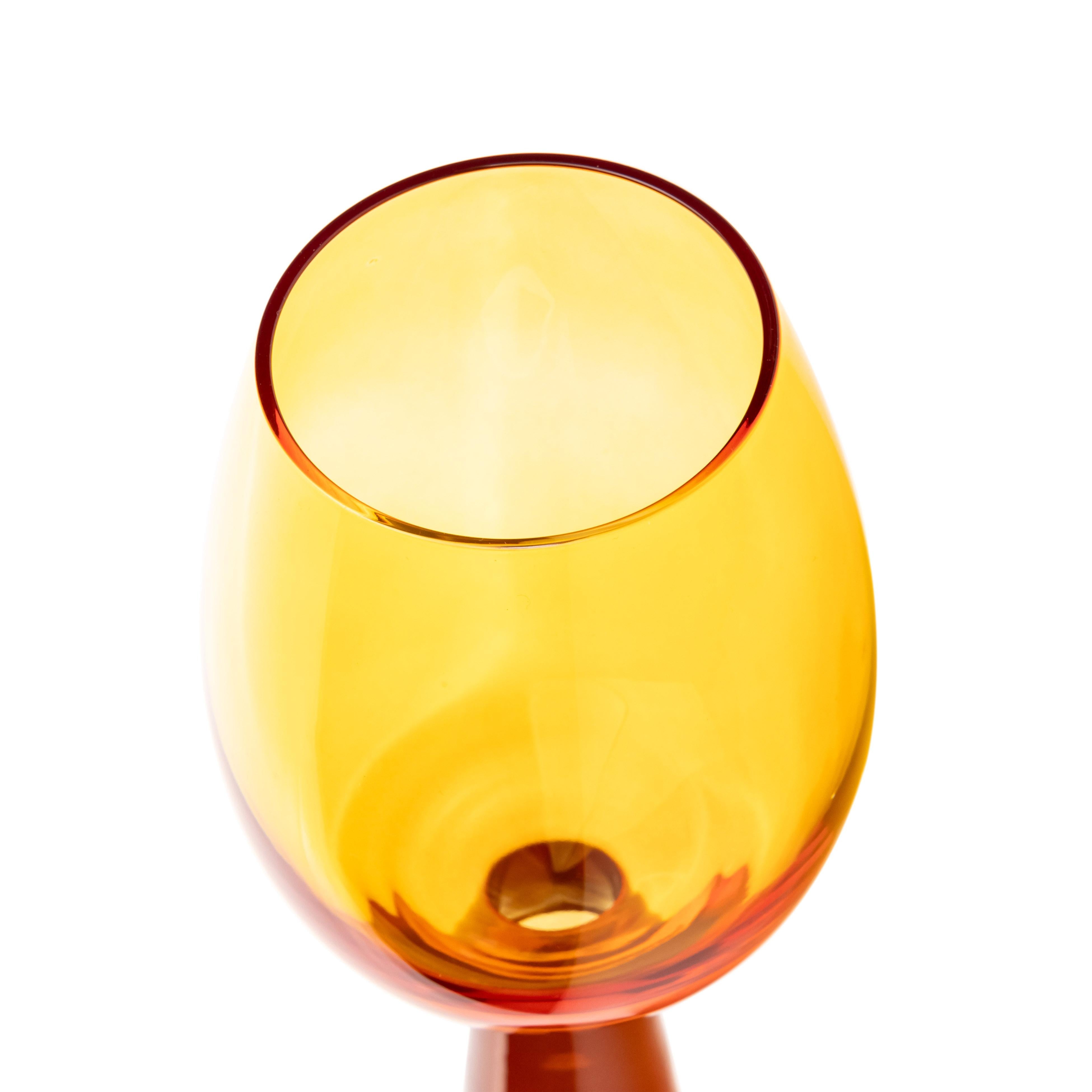 Rose Amber Wine Glasses - Set of 4