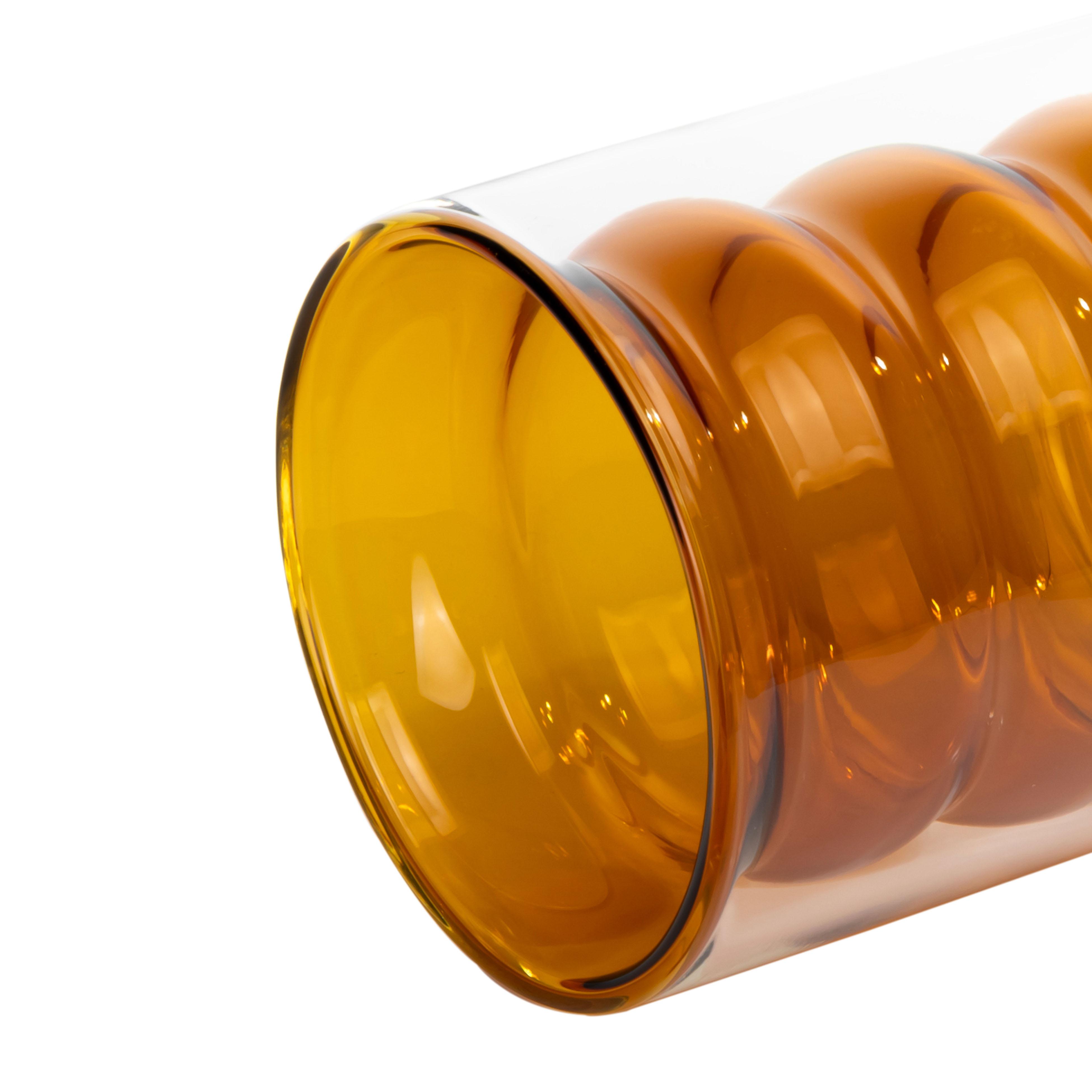 Waves Amber Water Glass - Set of 4