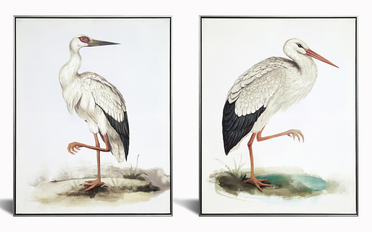 Hand Painted Textured Canvas In Frame (Set) Curated Canvas