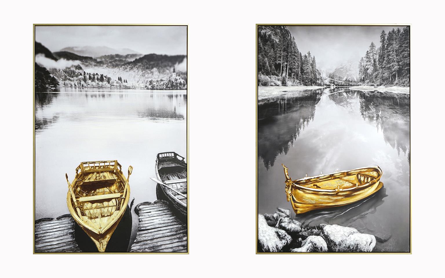 Hand Painted Textured Canvas In Frame (Set) Curated Canvas