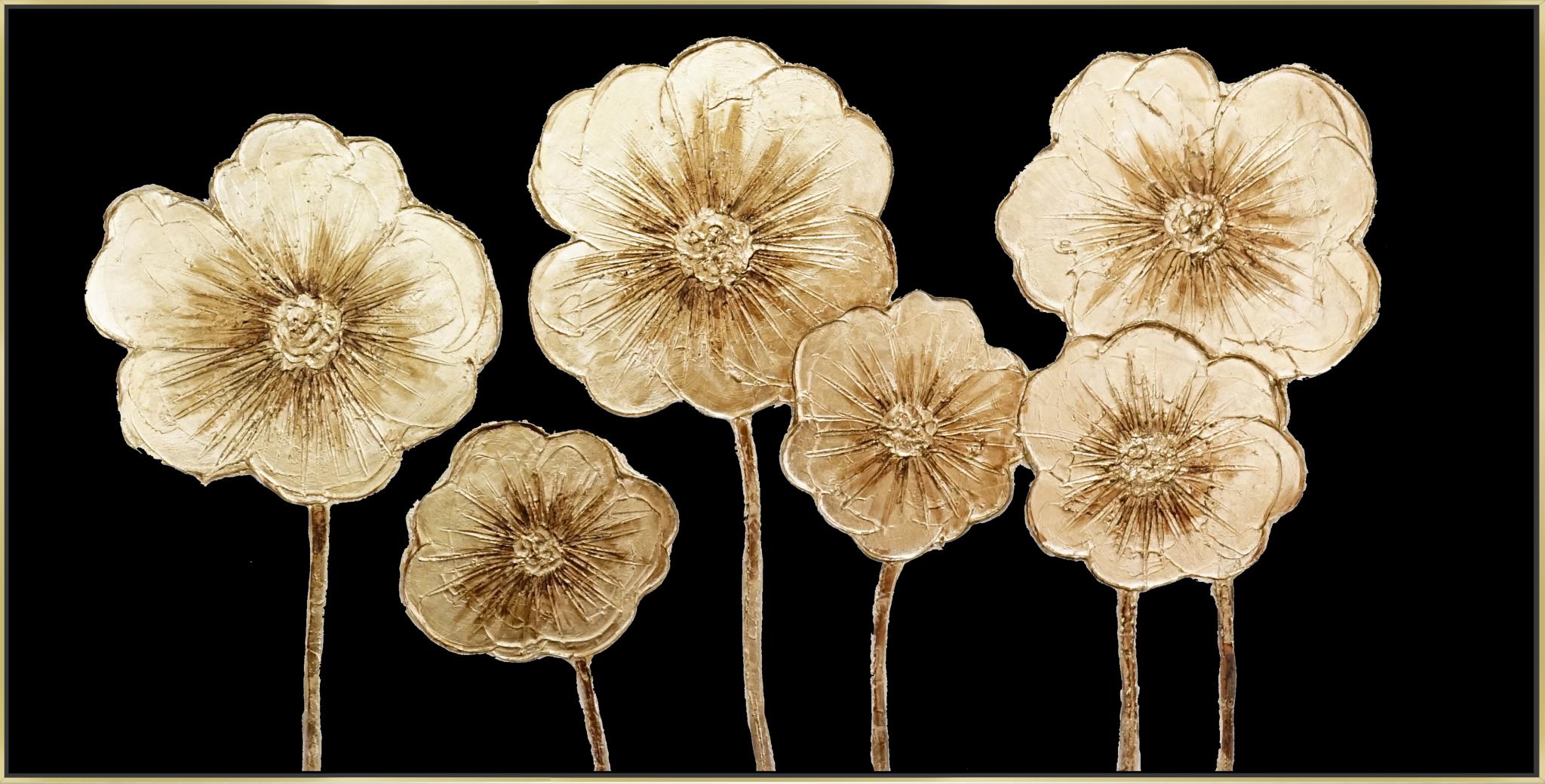 Hand Painted Textured Canvas W/ Foil In Frame Curated Canvas