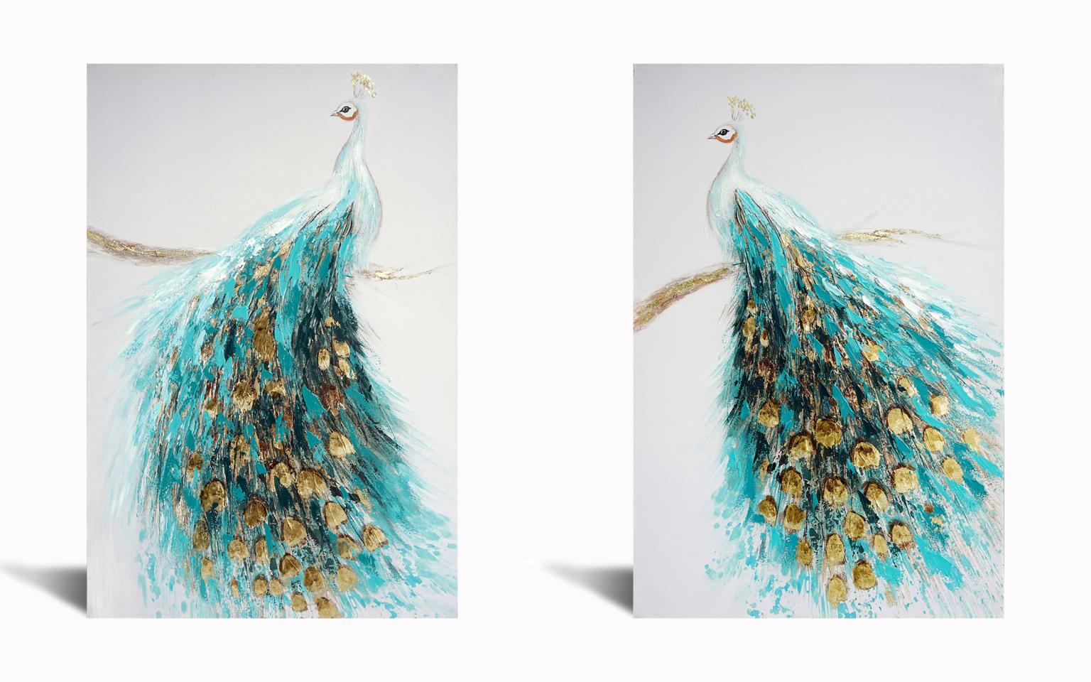 Hand Painted Textured Canvas In Frame (Set) Curated Canvas