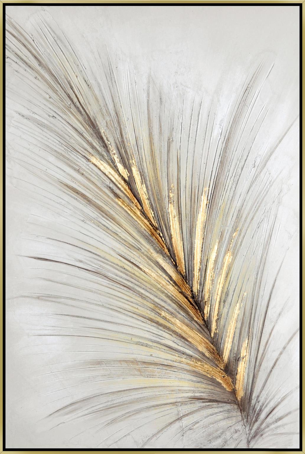 Hand Painted Textured Canvas W/ Foil In Frame Curated Canvas