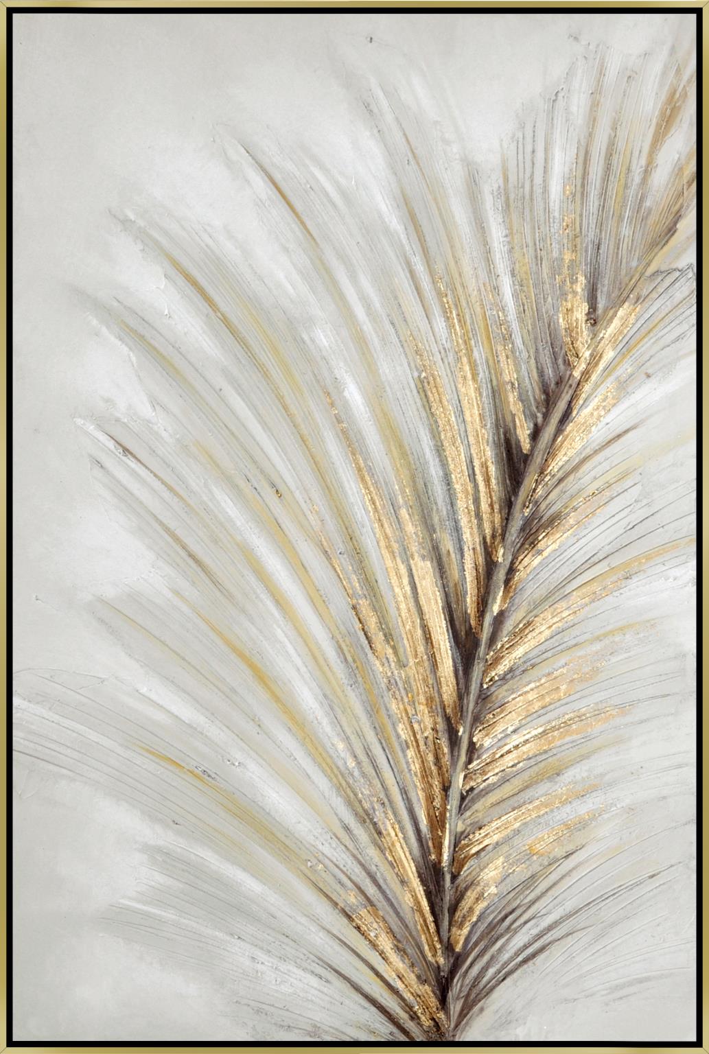 Hand Painted Textured Canvas W/ Foil In Frame Curated Canvas