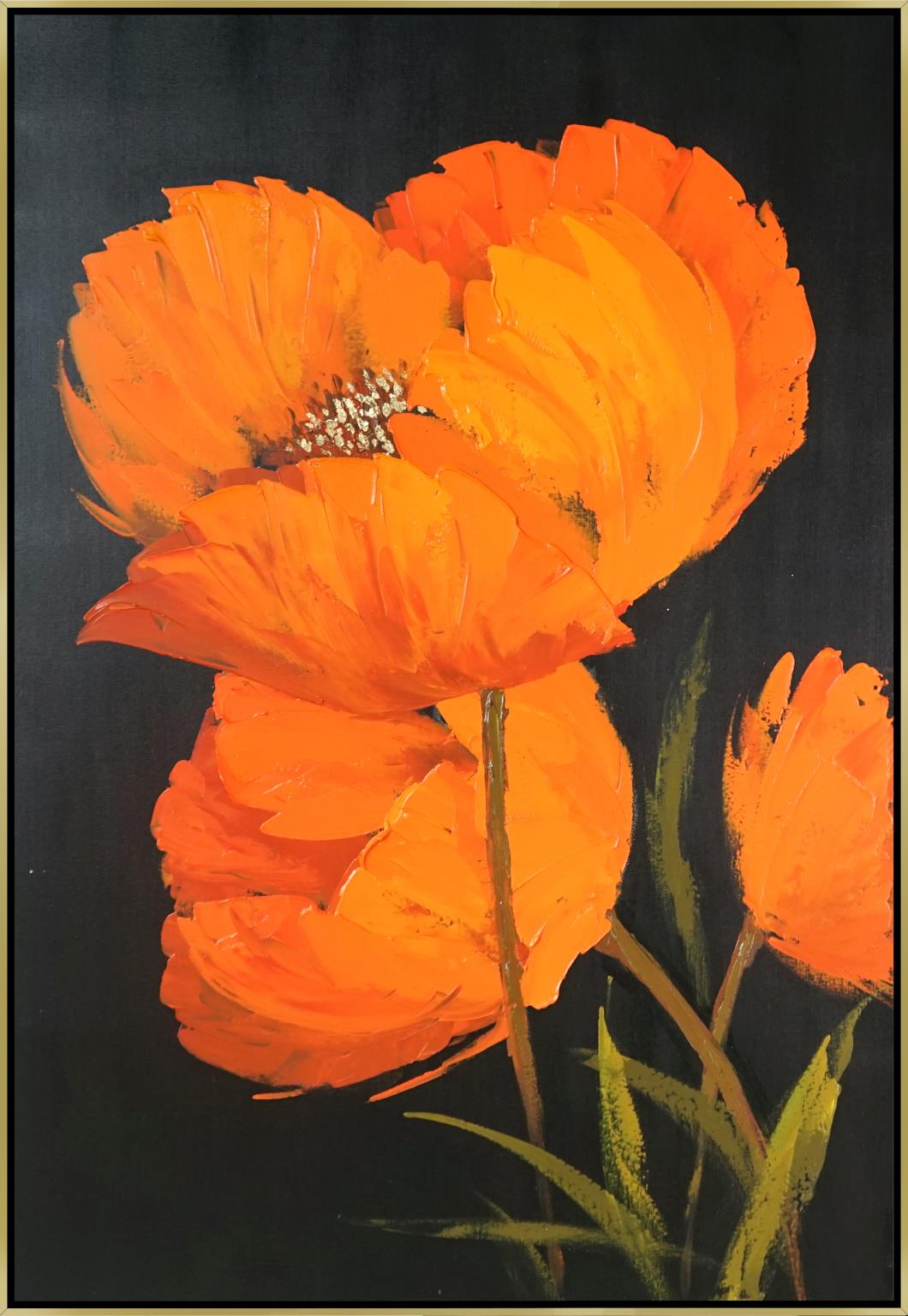 Hand Painted Textured Canvas W/ Foil In Frame Curated Canvas