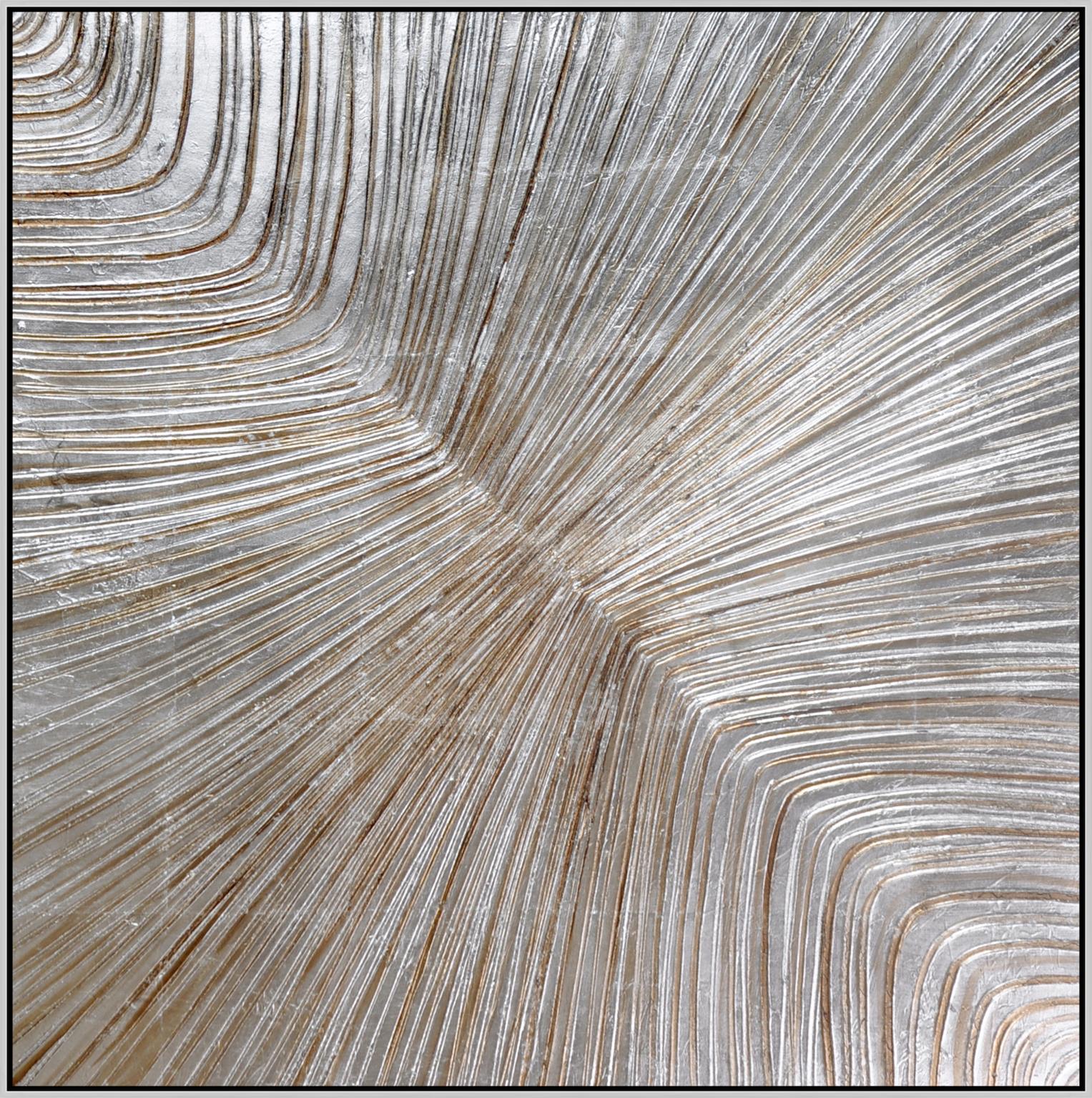 Hand Painted Textured Canvas W/ Foil In Frame Curated Canvas