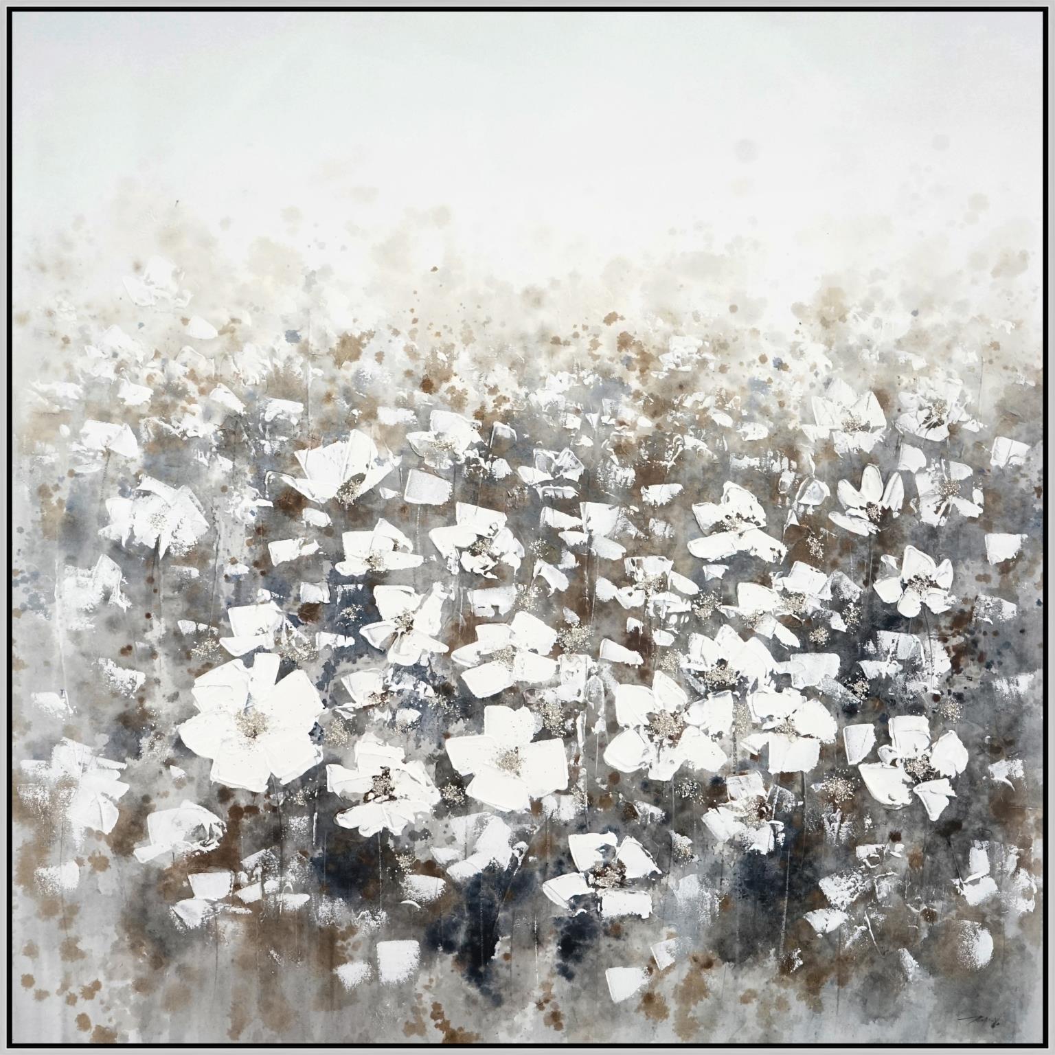 Hand Painted Textured Canvas W/ Glitter In Frame Curated Canvas