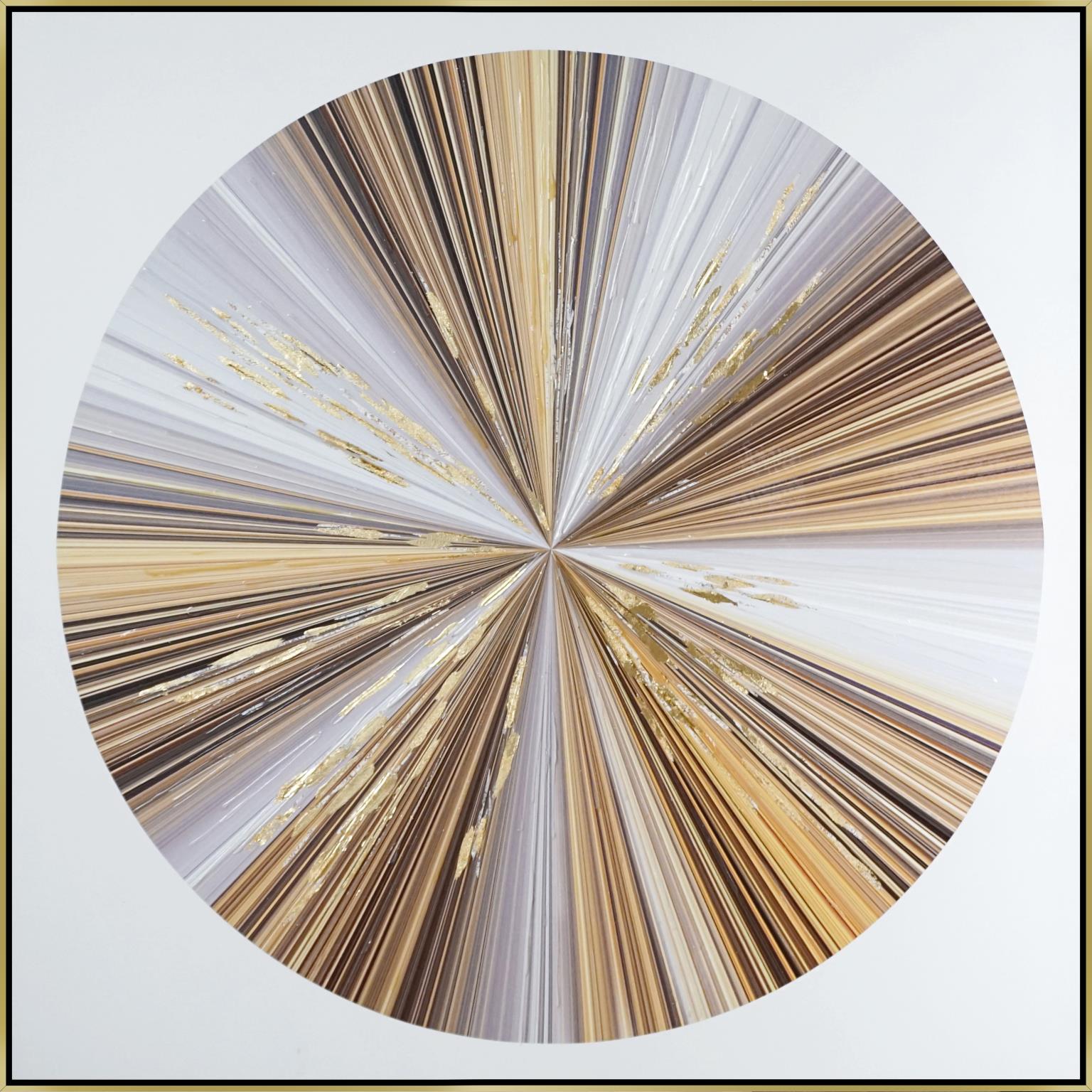 Hand Painted Textured Canvas W/ Foil In Frame Curated Canvas