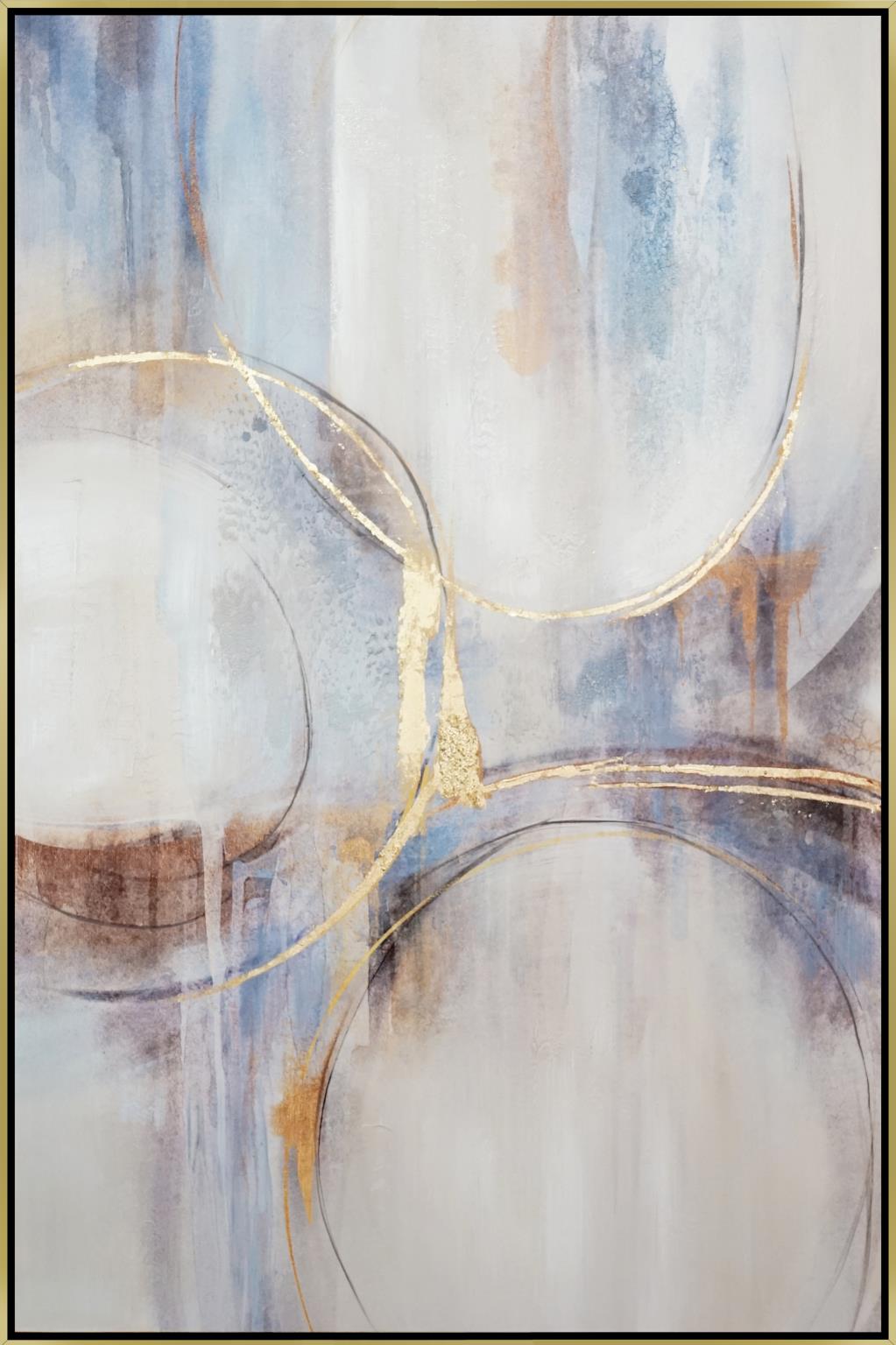 Hand Painted Textured Canvas W/ Foil In Frame Curated Canvas