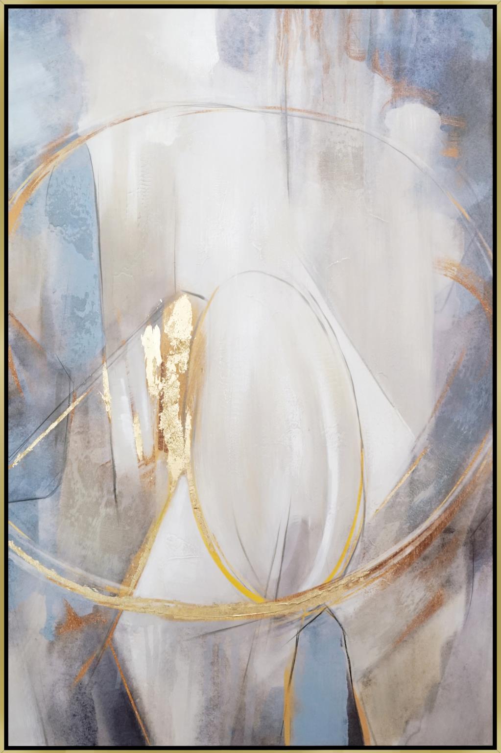 Hand Painted Textured Canvas W/ Foil In Frame Curated Canvas