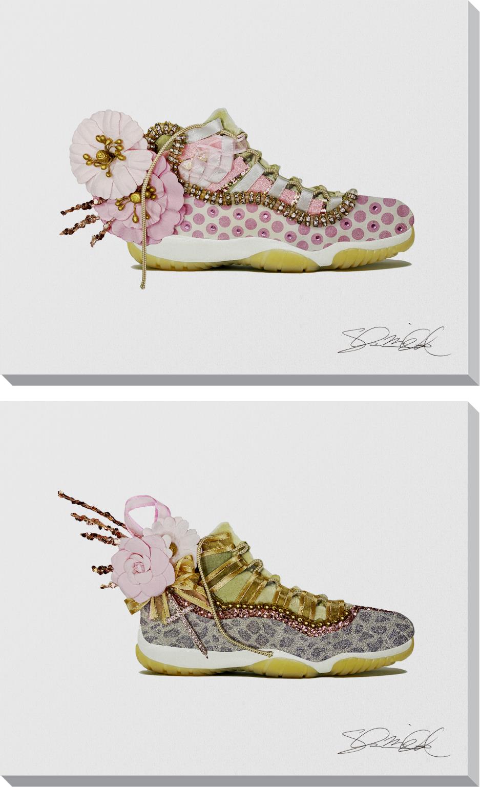 Hd Print On Canvas With Crystals And Glitterr (Set Of 2) Curated Canvas