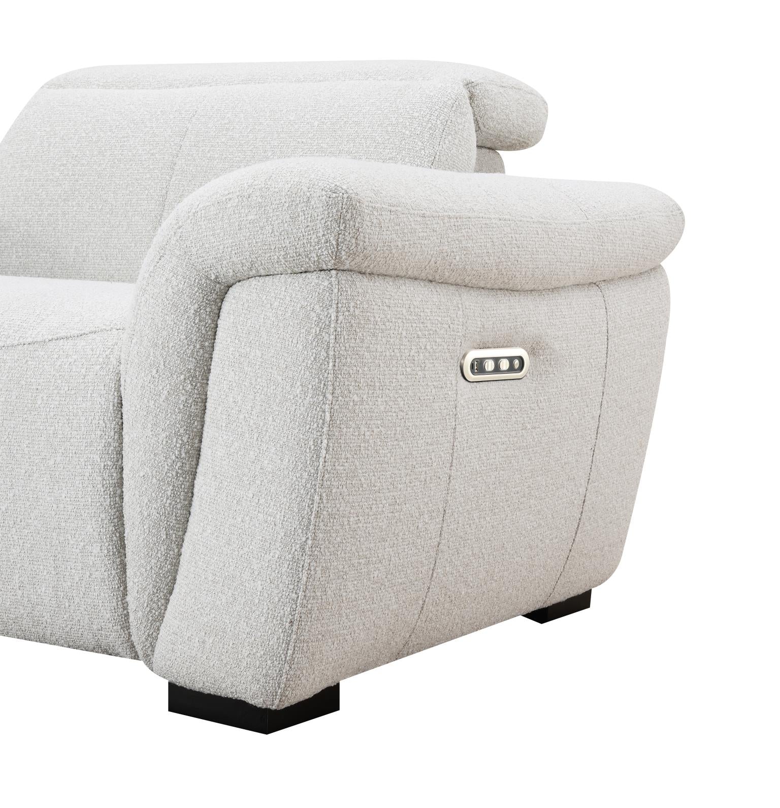 Akira Ivory Power Reclining Sectional W/Power Headrest